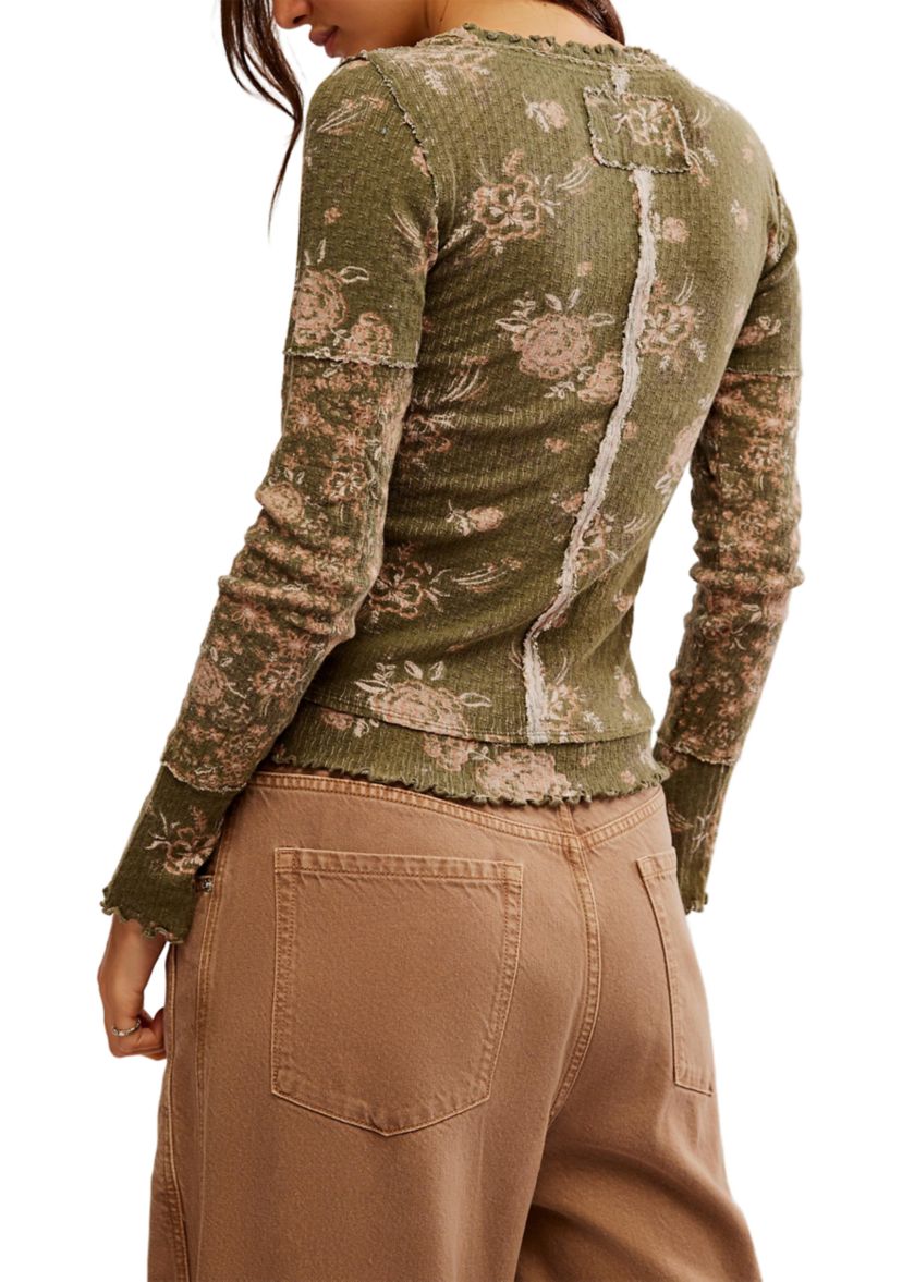 We the Free Clover Printed Thermal Top