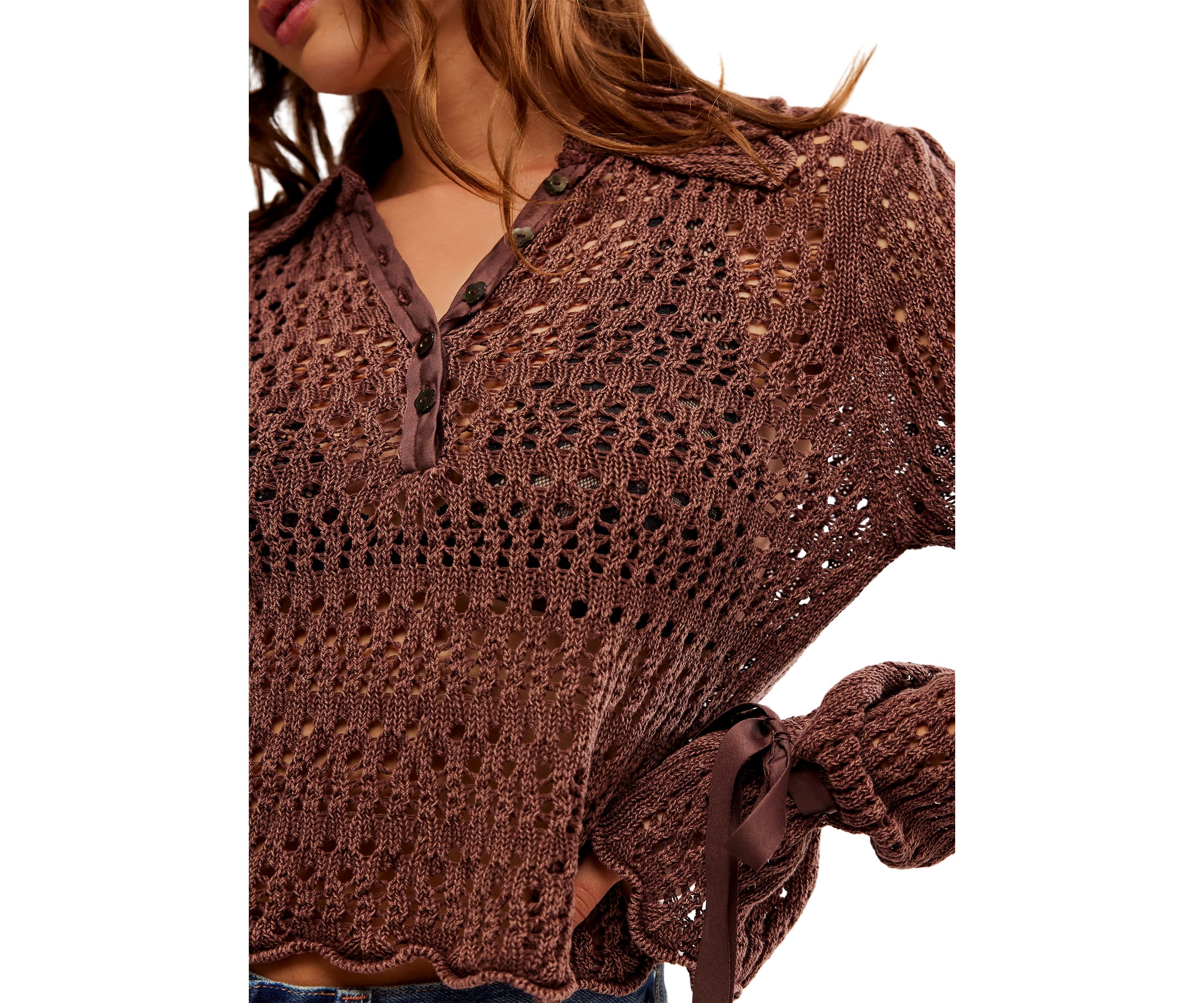 Pointelle Pullover Sweater
