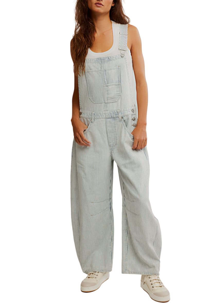 We The Free Good Luck Striped Overalls