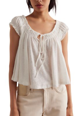 Free People Women's We The Free Dahlia Tee, White, Large
