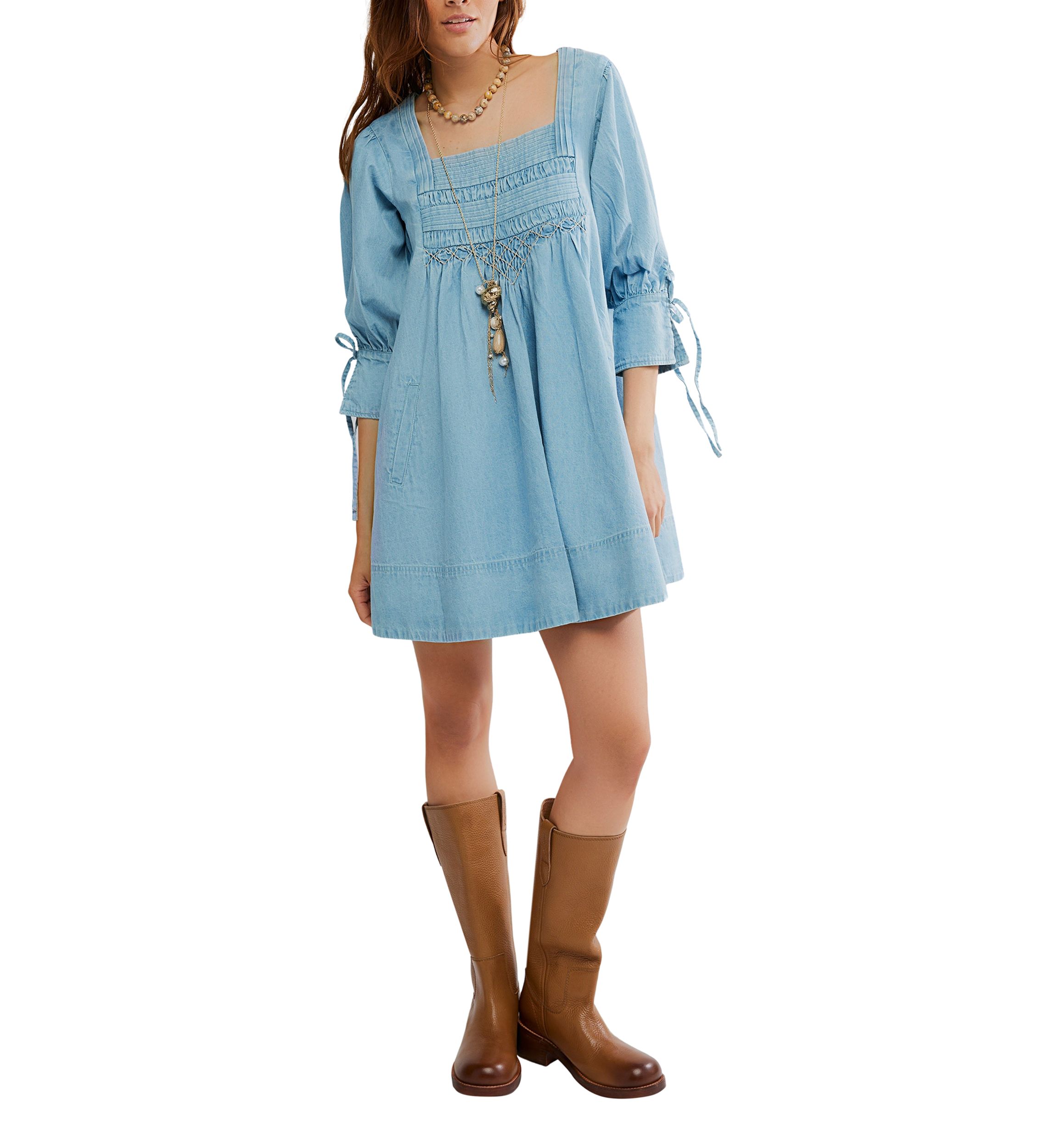 gap button down denim dress Women's Western Mini Dress, Medium Wash, Medium at Amazon Women's Clothing store Long sleeves with button Cecily Denim Midi Dress Size:US Size 6 test260323