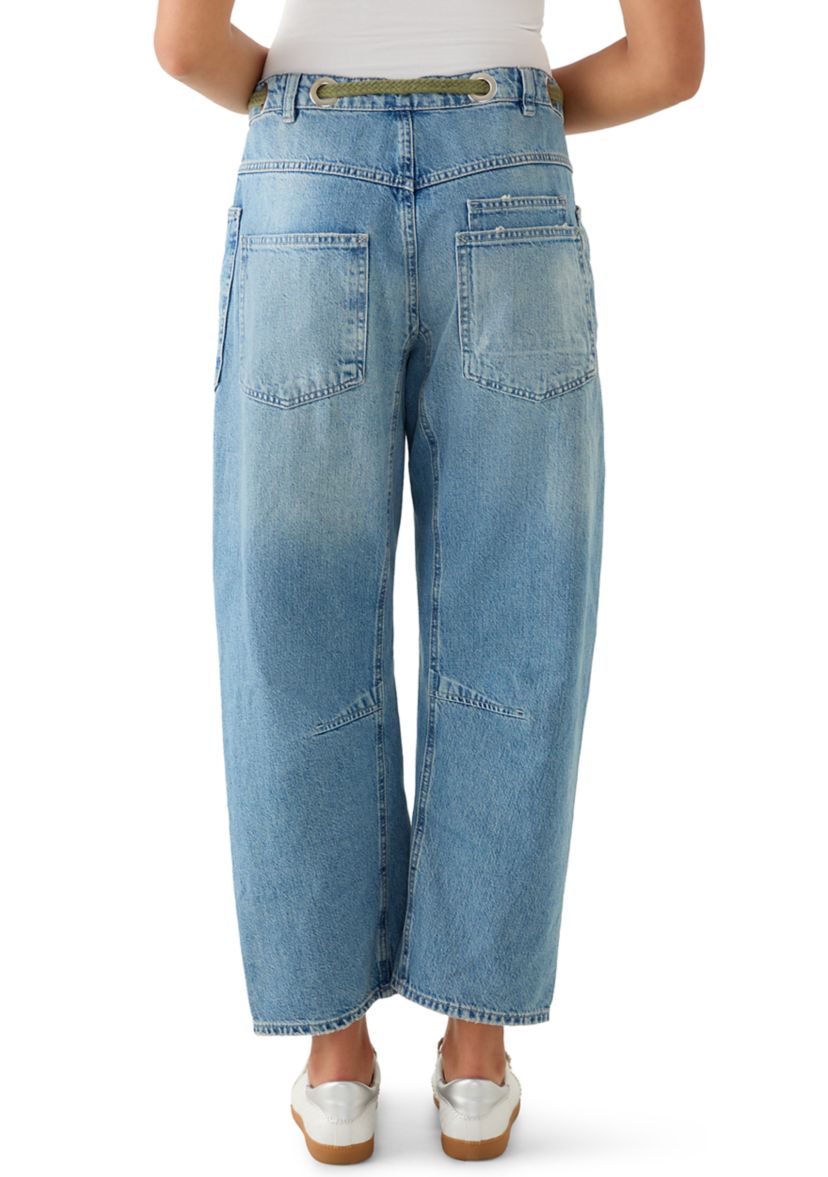 Moxie Low Slung Pull On Barrel Jeans 