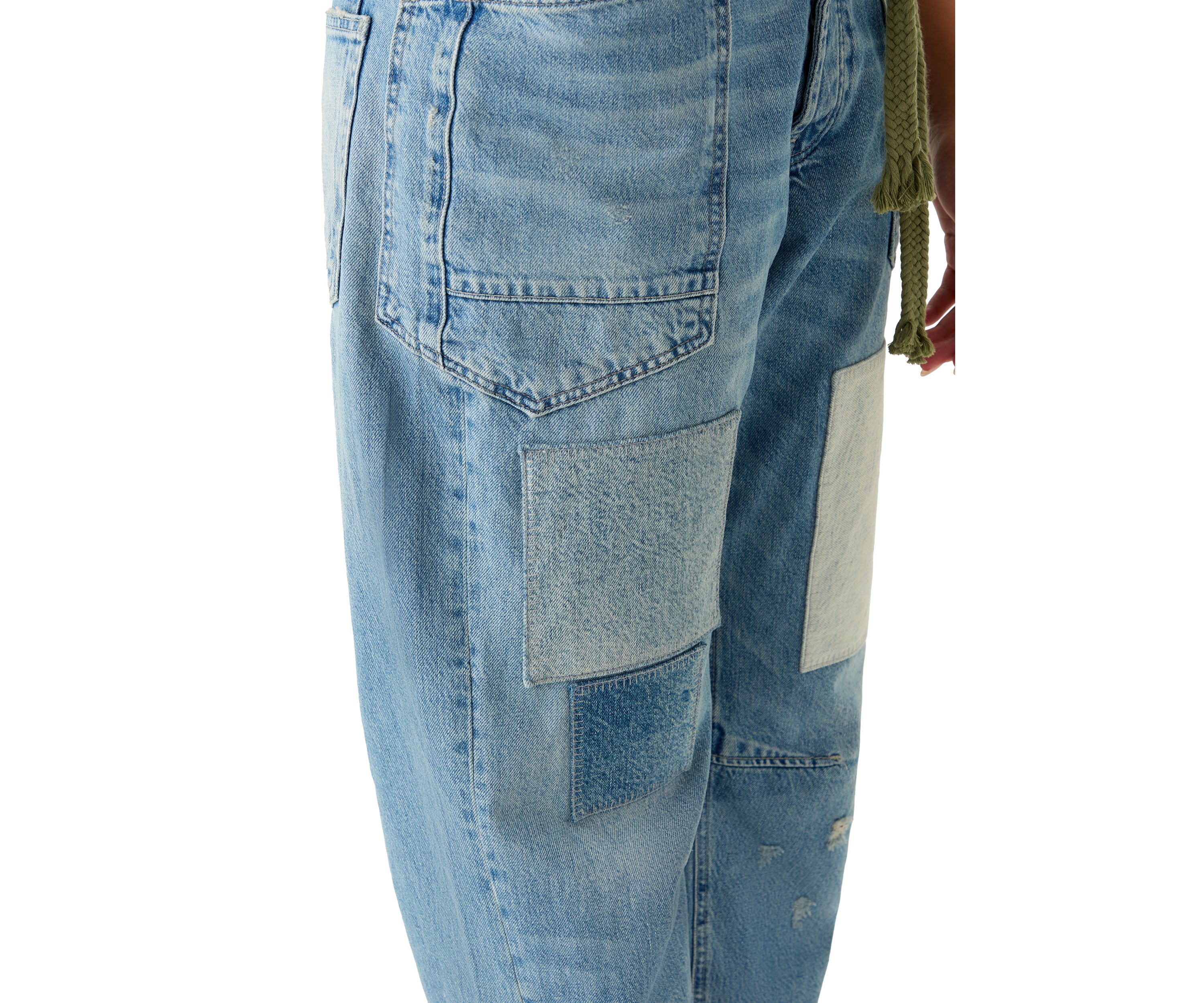 Moxie Low Slung Pull On Barrel Jeans 