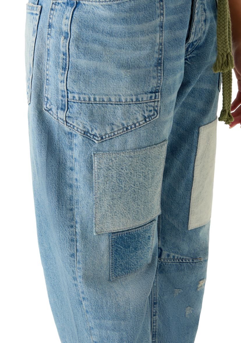 Moxie Low Slung Pull On Barrel Jeans 