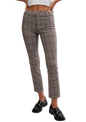 Free People Women's Molly Slim Plaid Pants