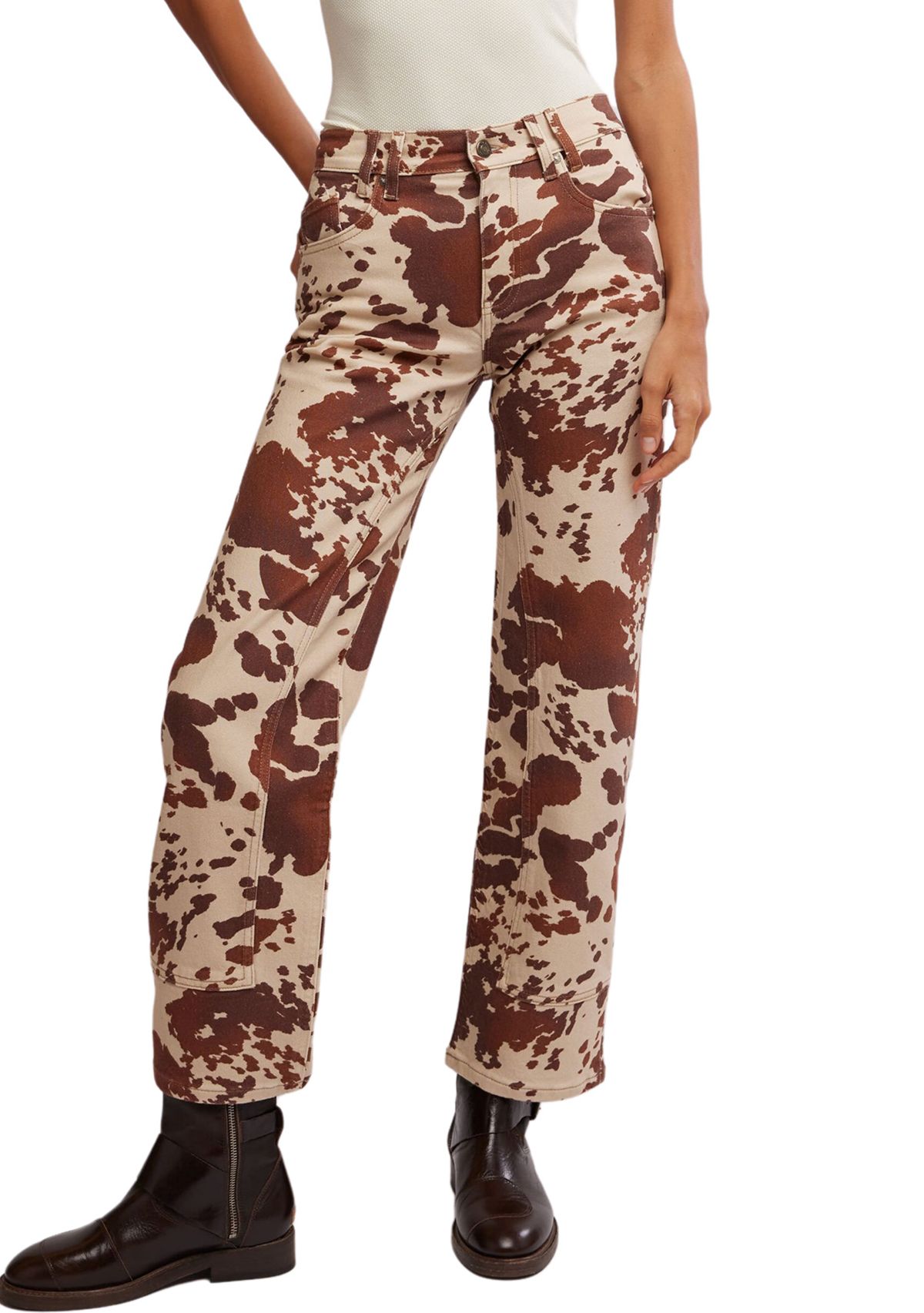 We the Free Risk Taker Mid Rise Printed Jeans