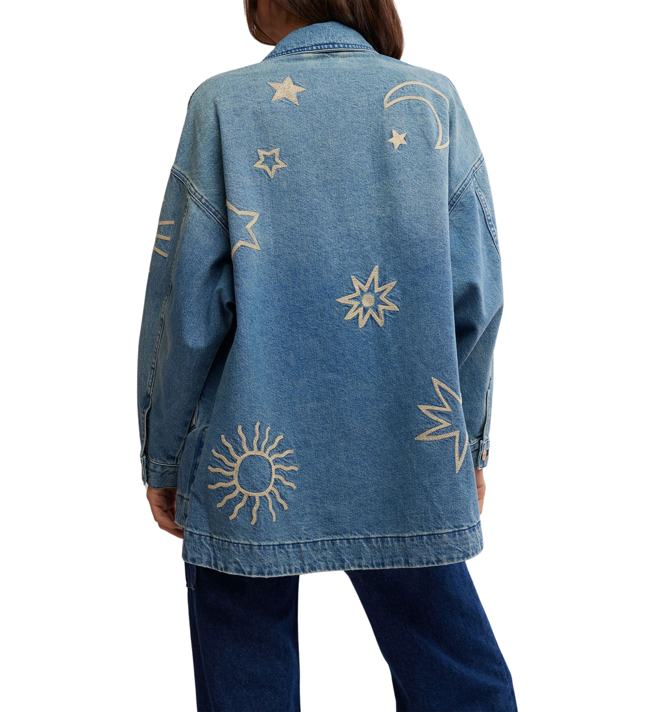We the Free Madison City Embroidered Denim Jacket