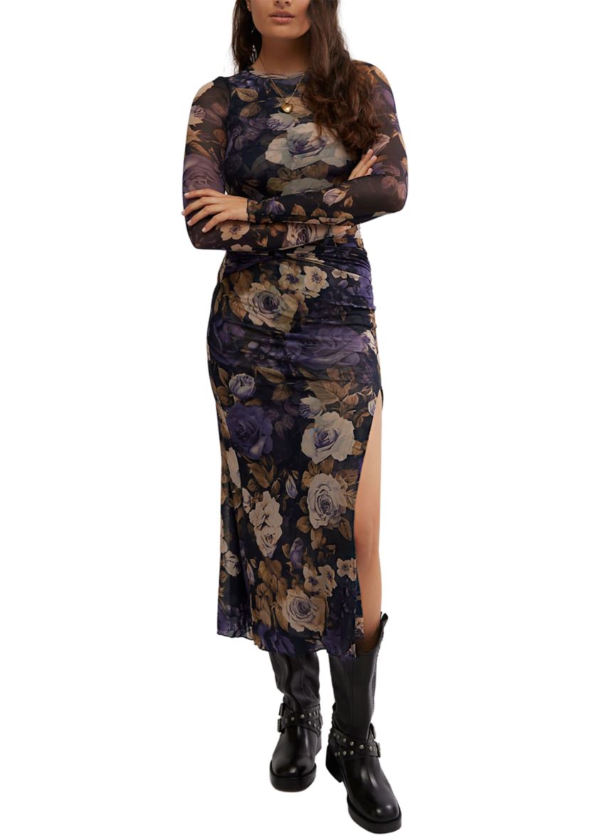 free people gianni maxi dress sheer mesh fabric Free People Gianni Midi Dress