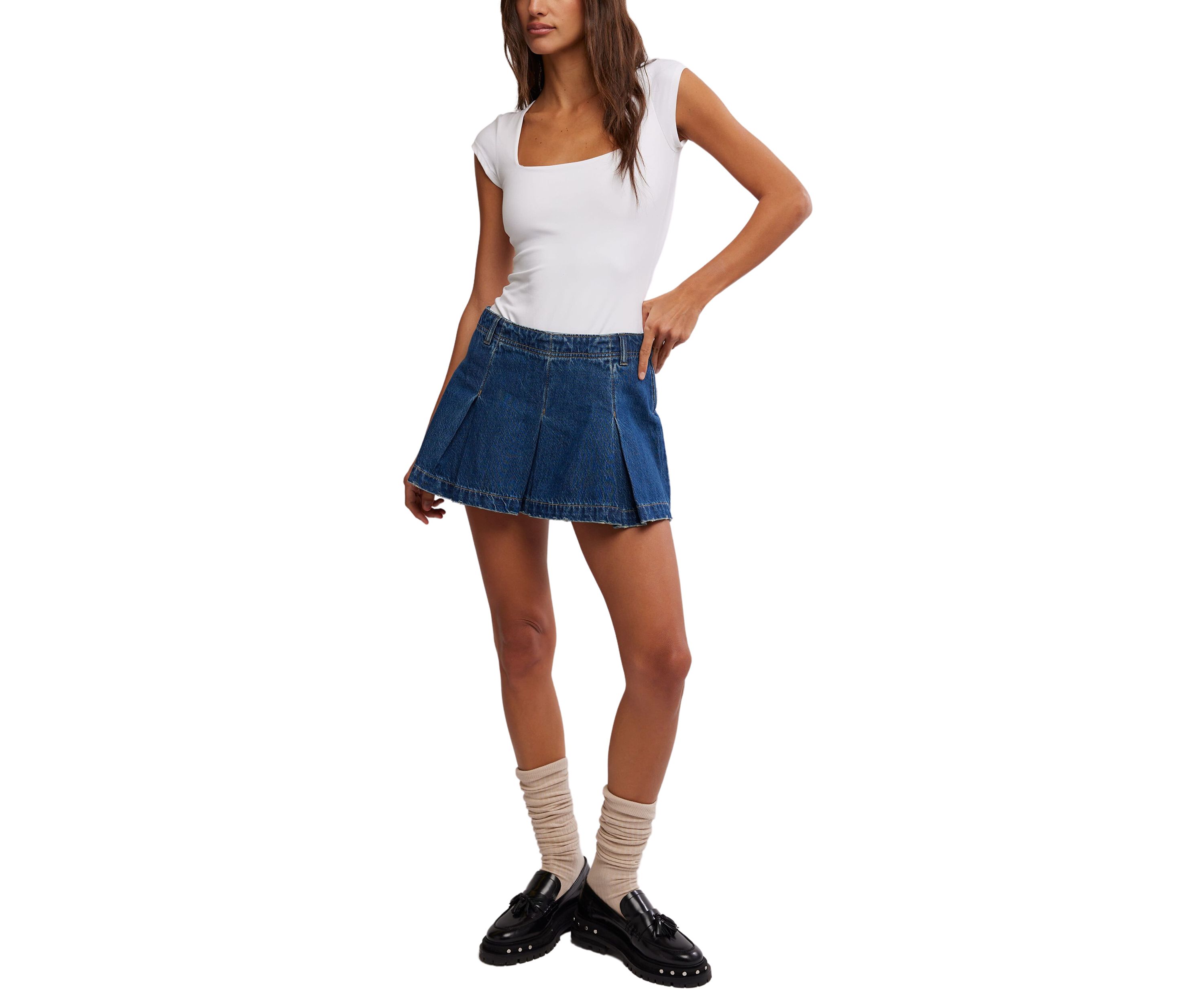 We the Free Madison Ave Denim Mini Skirt