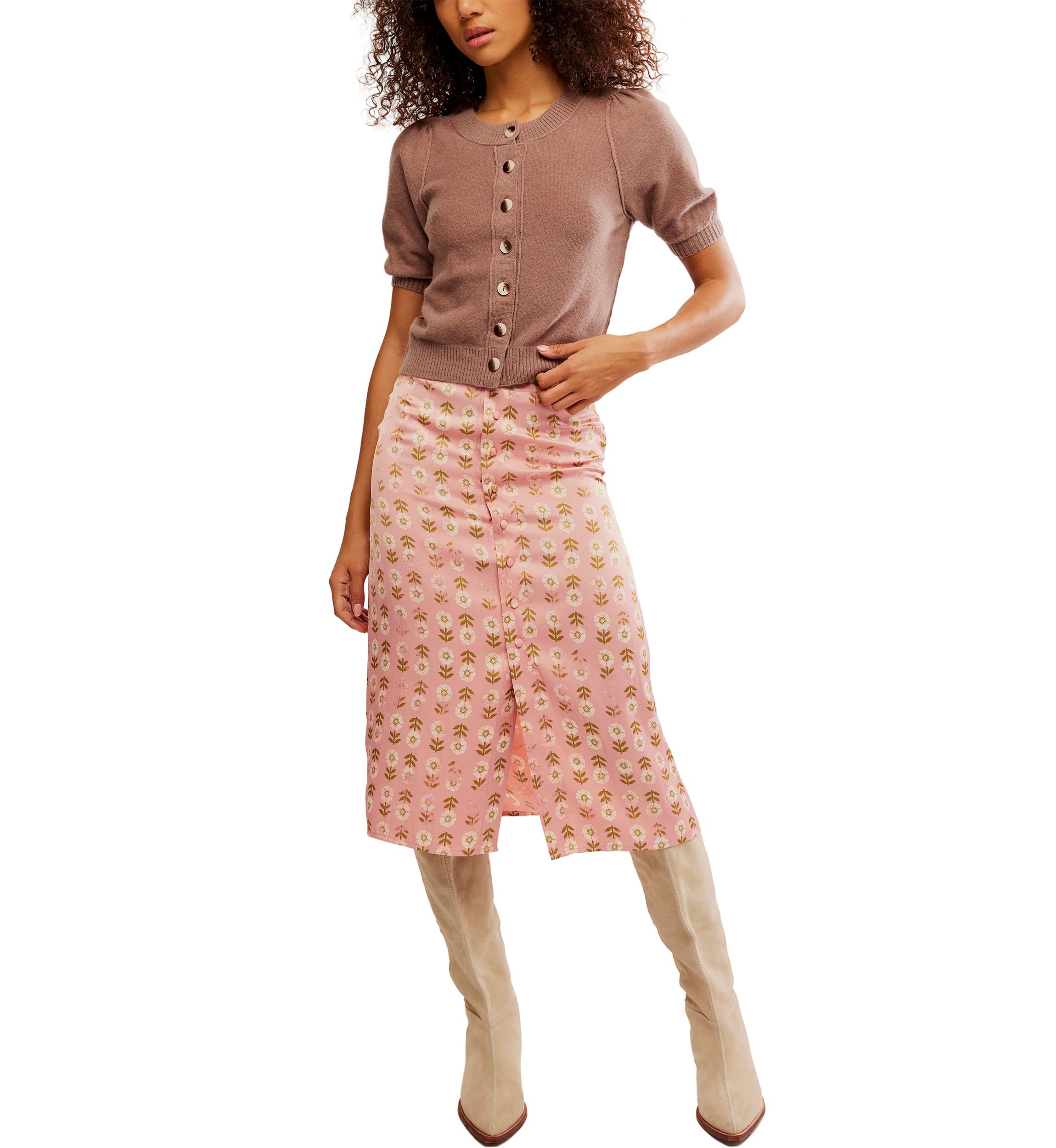 Analise Printed Midi Skirt