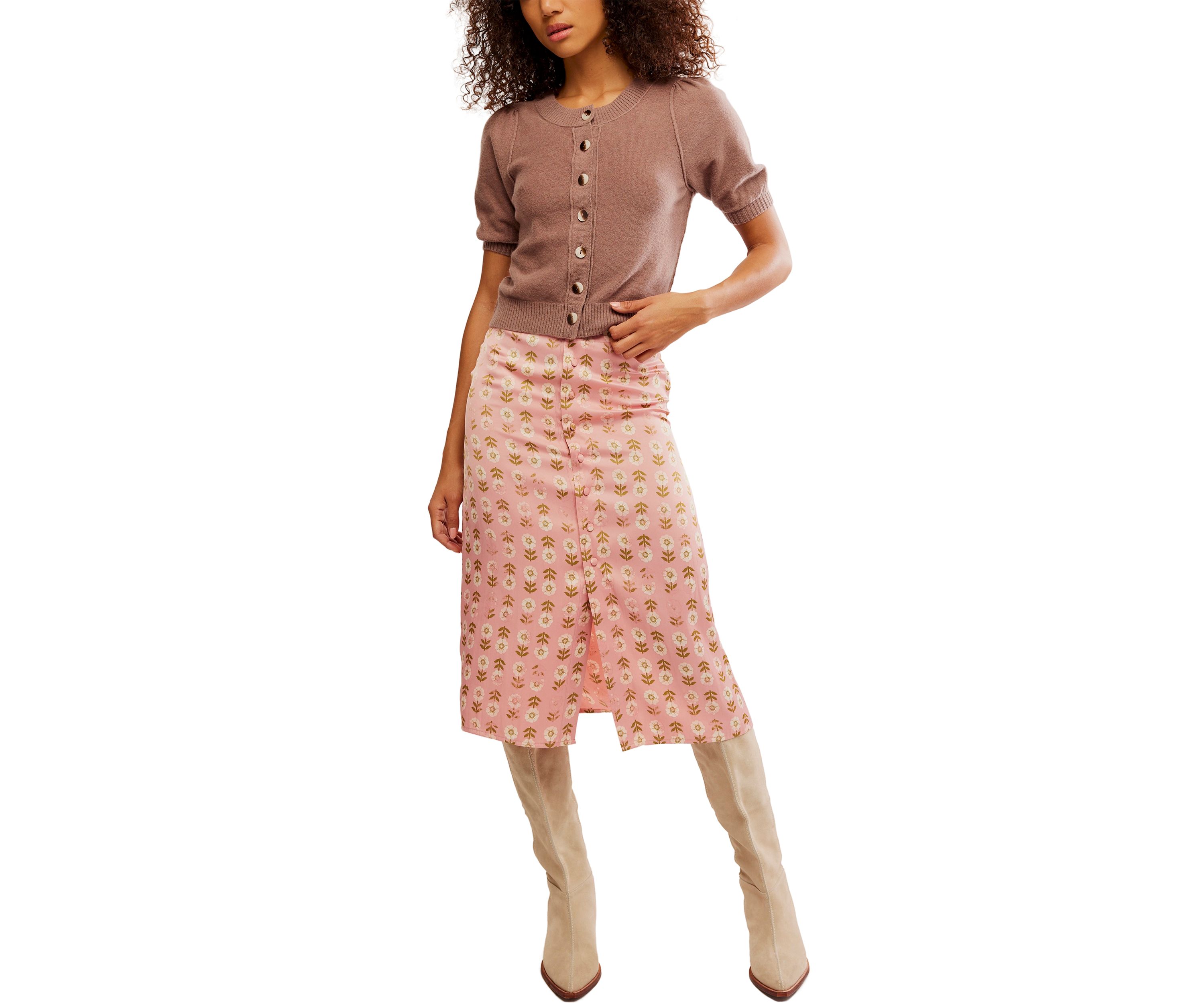 Analise Printed Midi Skirt