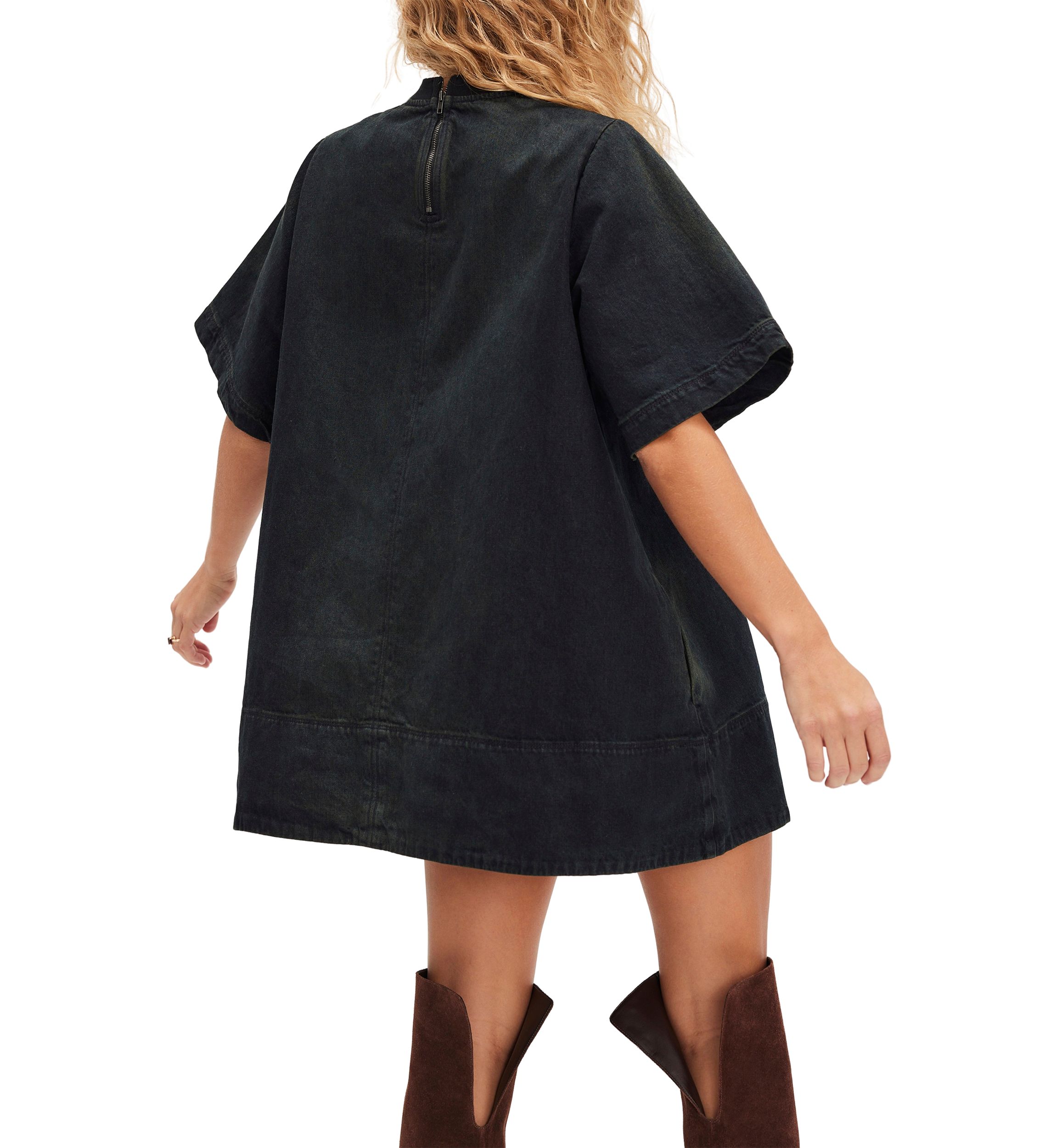 knee length dresses for ladies FREE PEOPLE Remino Denim Mini Dress main image 1