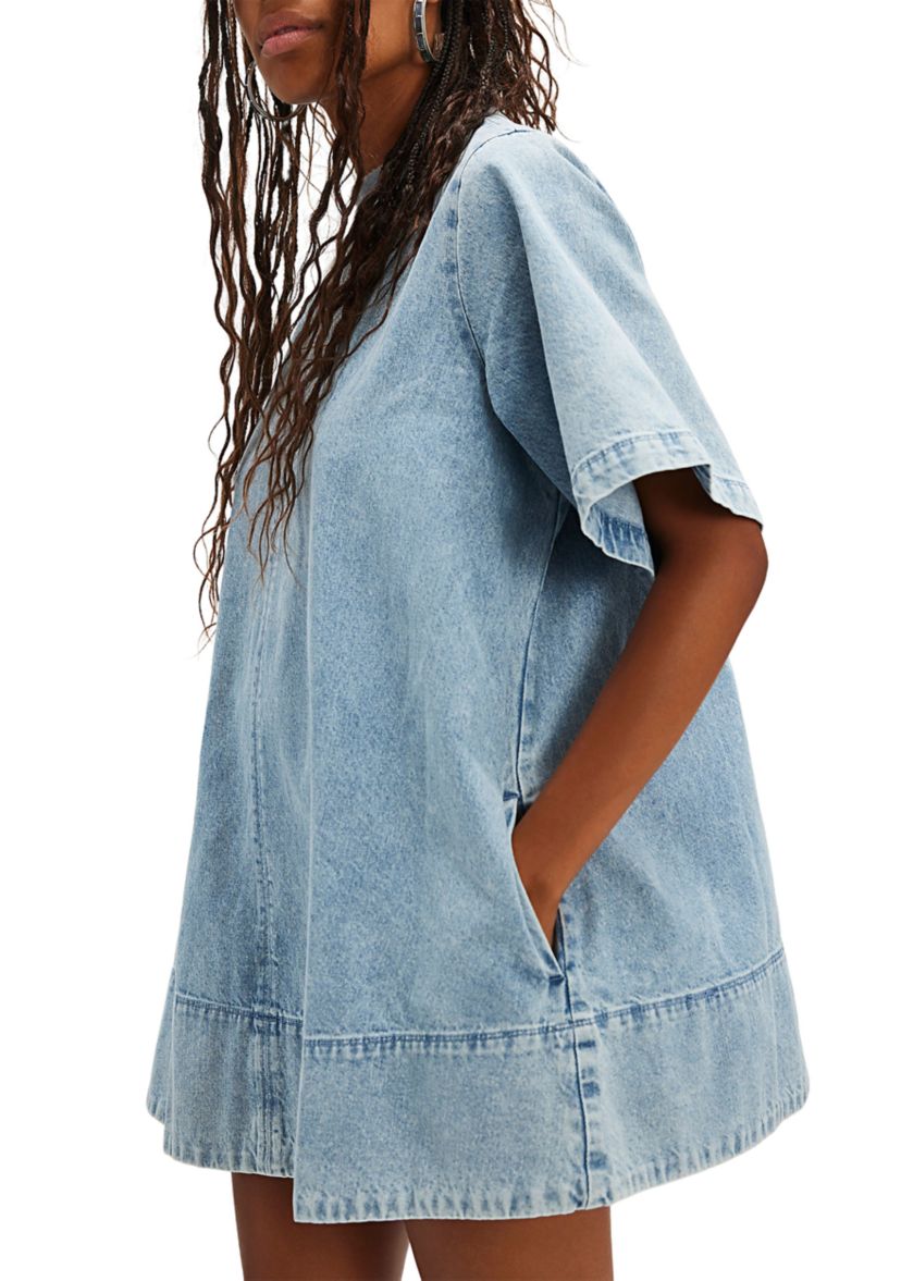 free people harlow mini dress Dress/Anthracite Thecottageboutique this mini is featured in a soft denim fabrication and shapeless silhouette with a crew Harlow Denim Minidress (Women) |