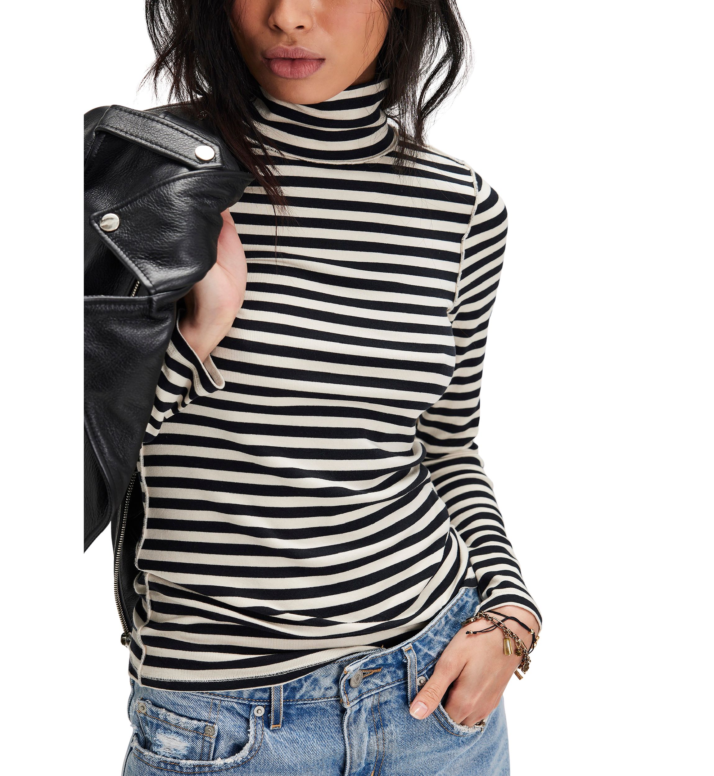 We The Free Good Good Stripe Turtleneck