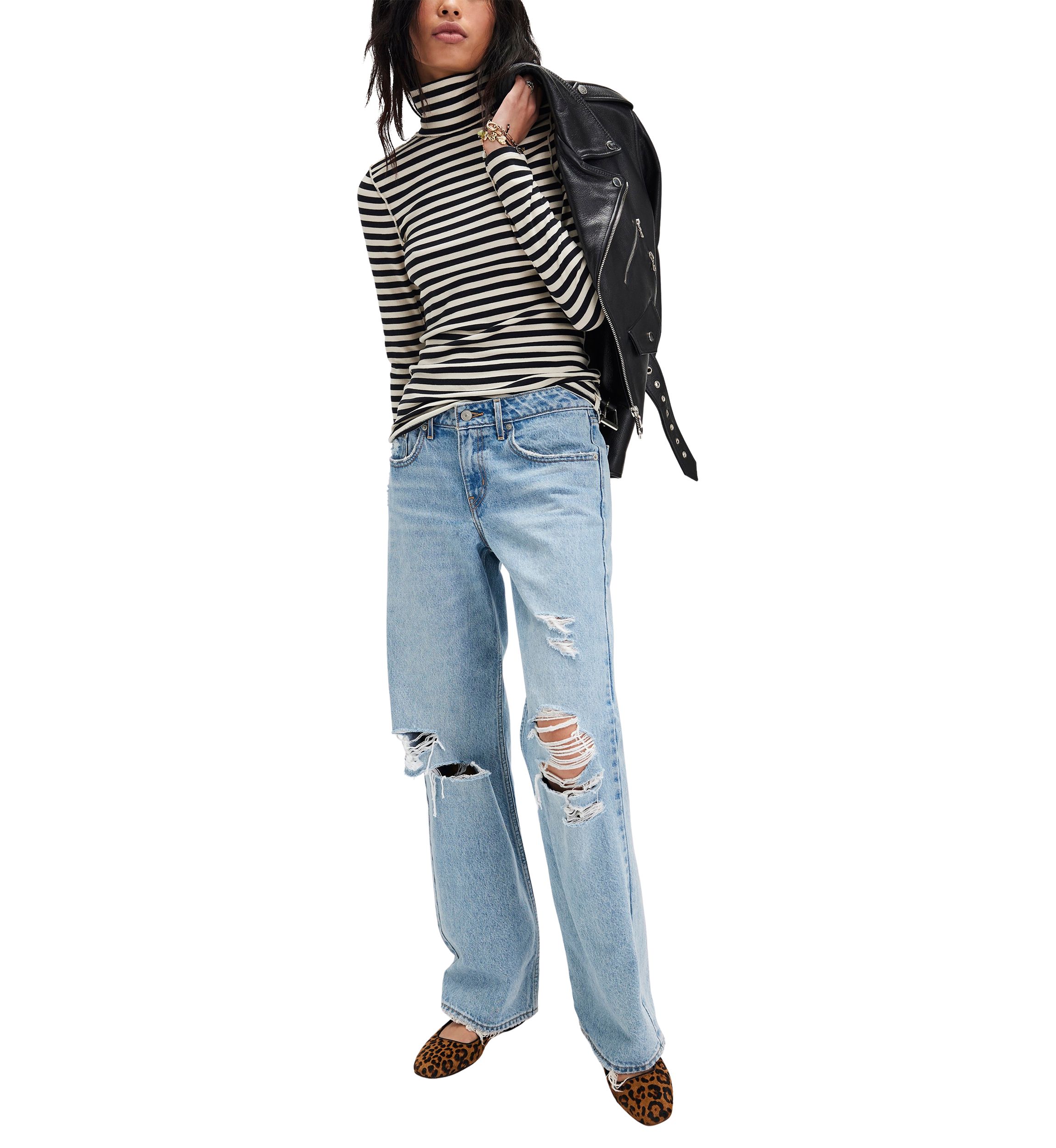 We The Free Good Good Stripe Turtleneck