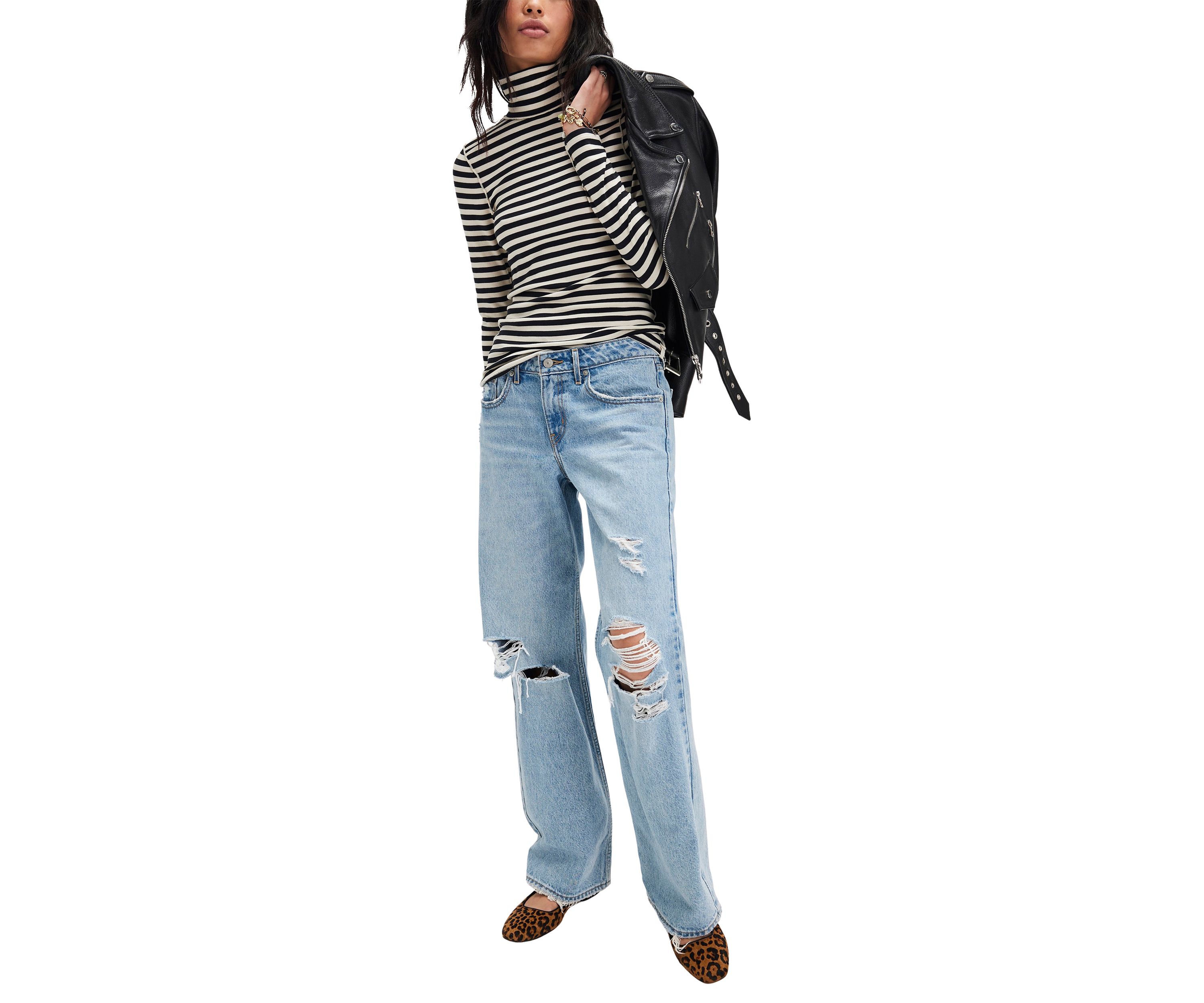 We The Free Good Good Stripe Turtleneck
