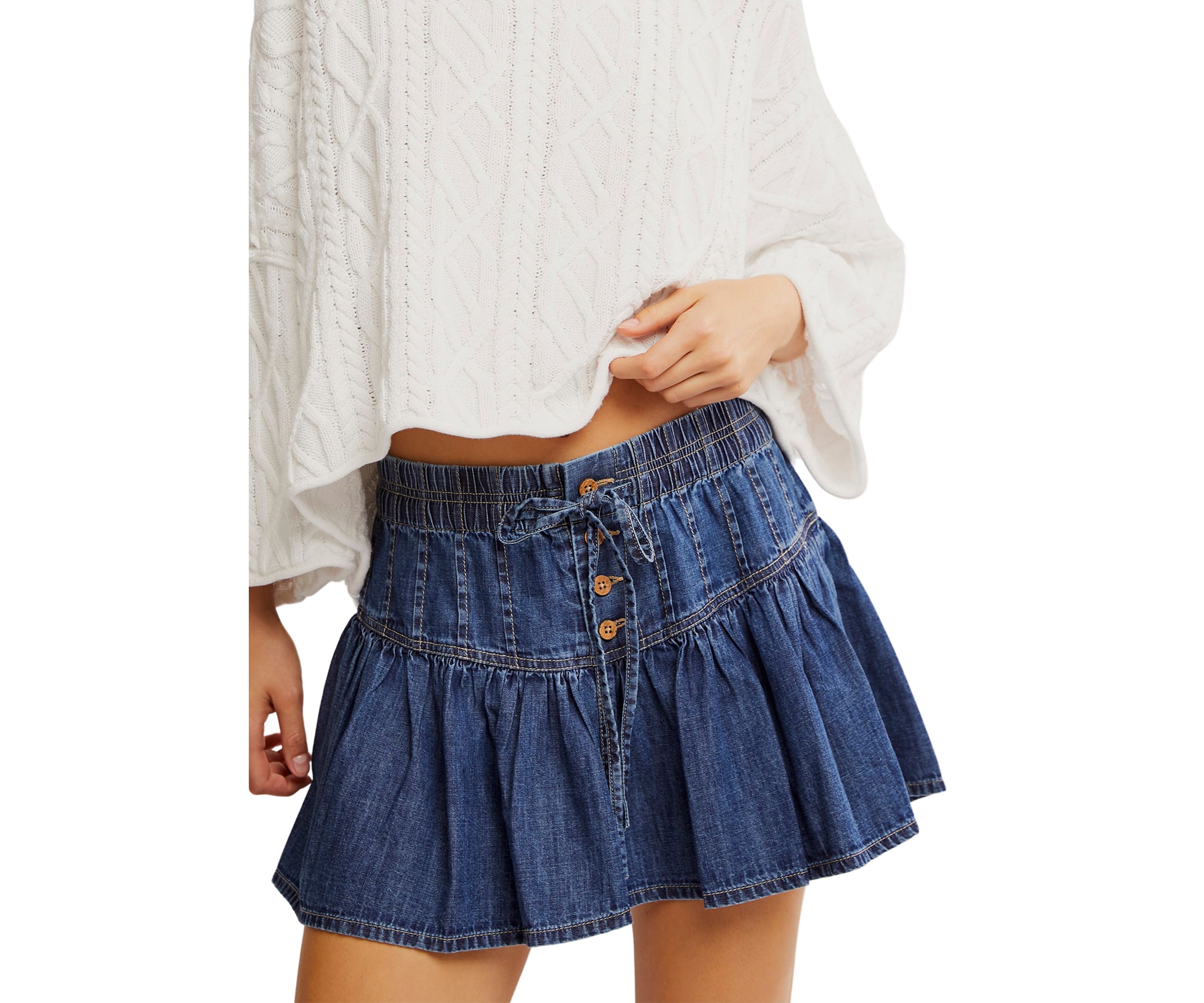 We The Free Roselle Denim Mini Skirt