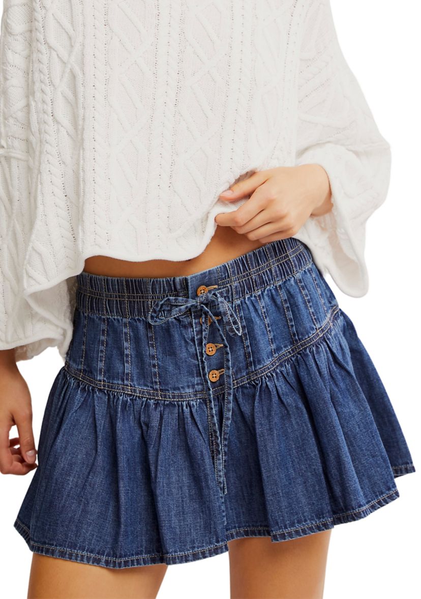 We The Free Roselle Denim Mini Skirt