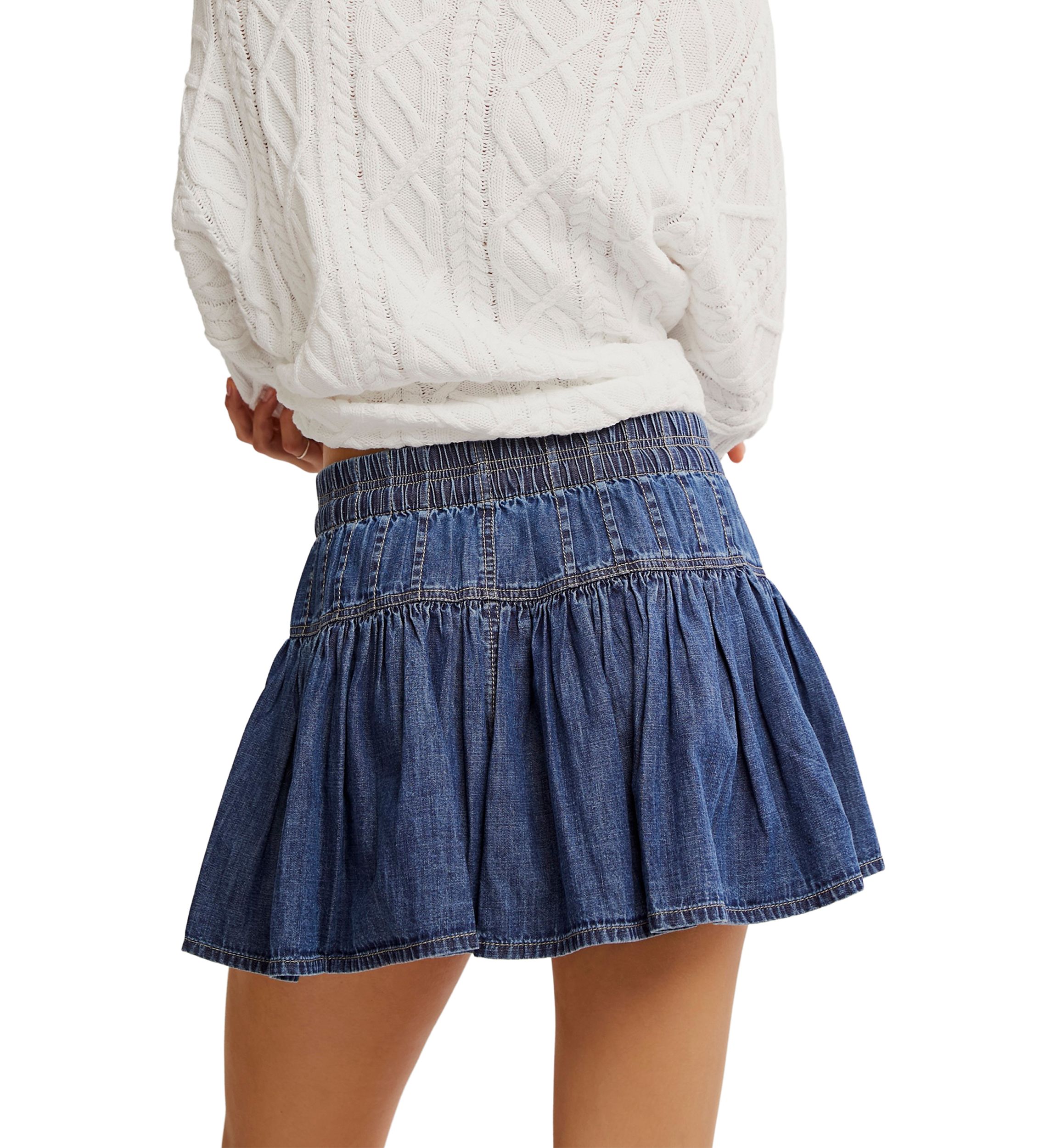 We The Free Roselle Denim Mini Skirt