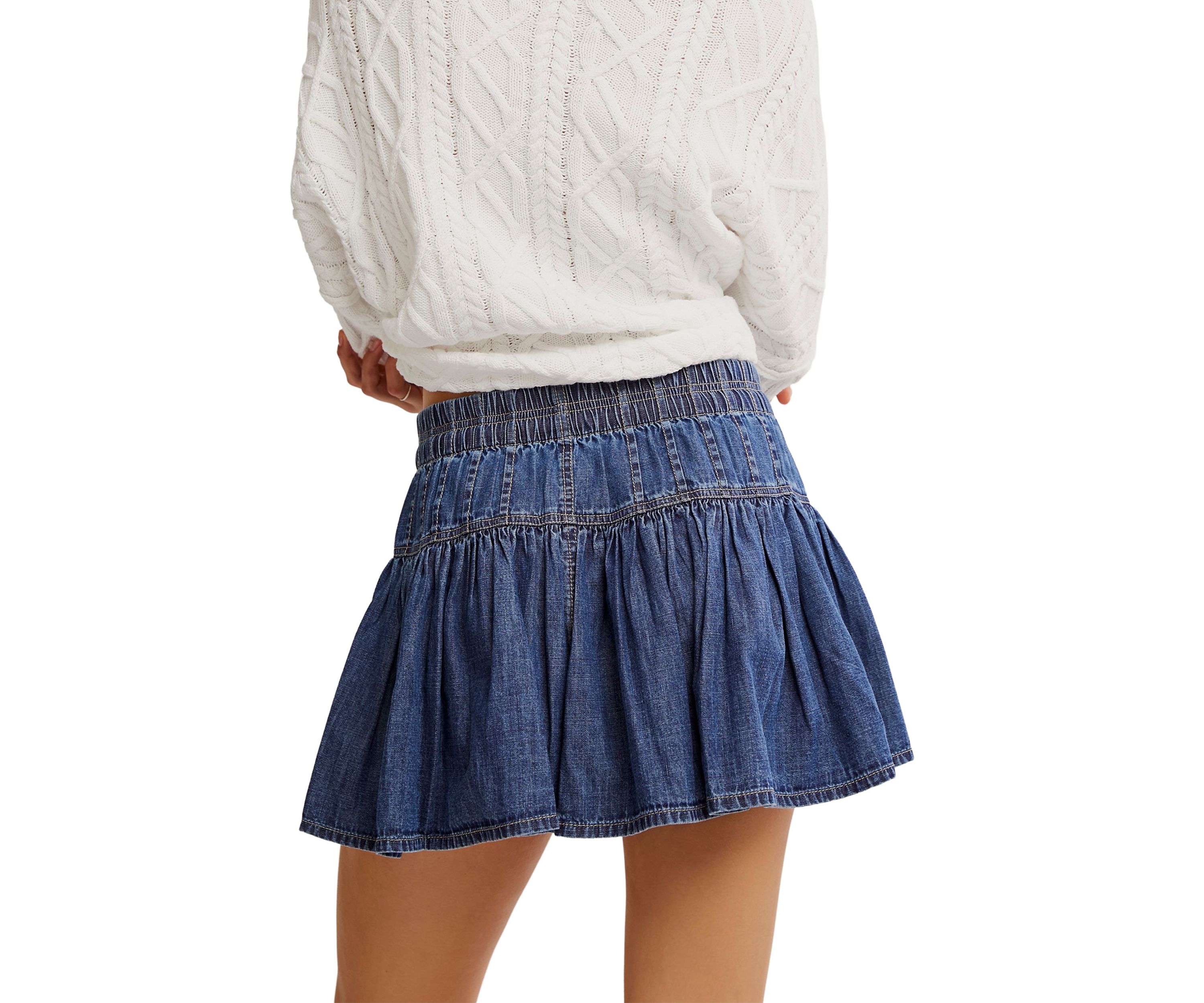We The Free Roselle Denim Mini Skirt