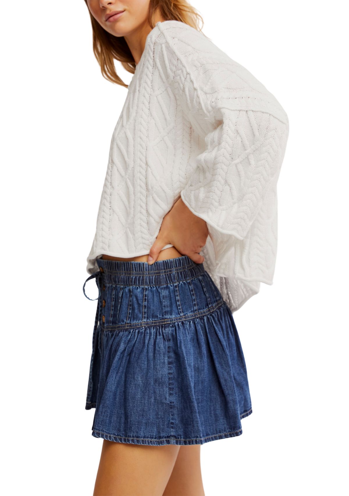 We The Free Roselle Denim Mini Skirt