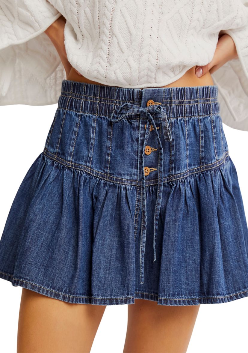 We The Free Roselle Denim Mini Skirt