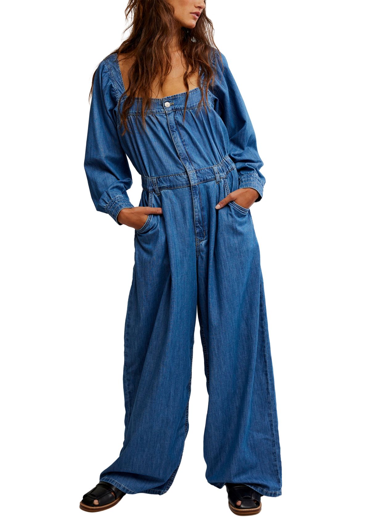 We The Free Clara Denim Jumpsuit