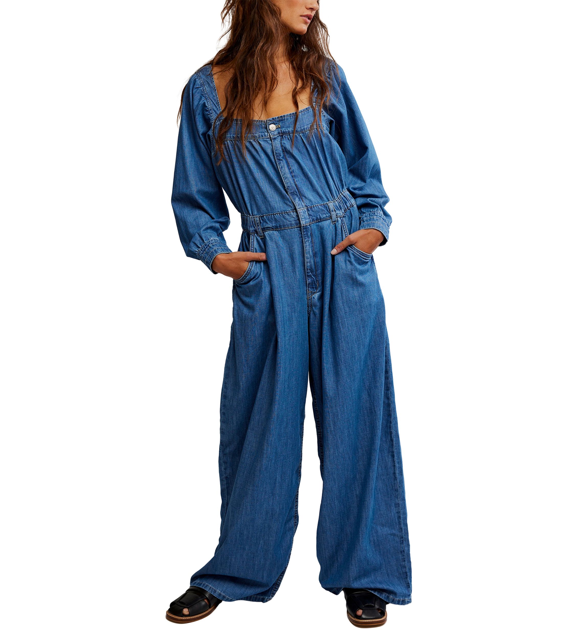 We The Free Clara Denim Jumpsuit