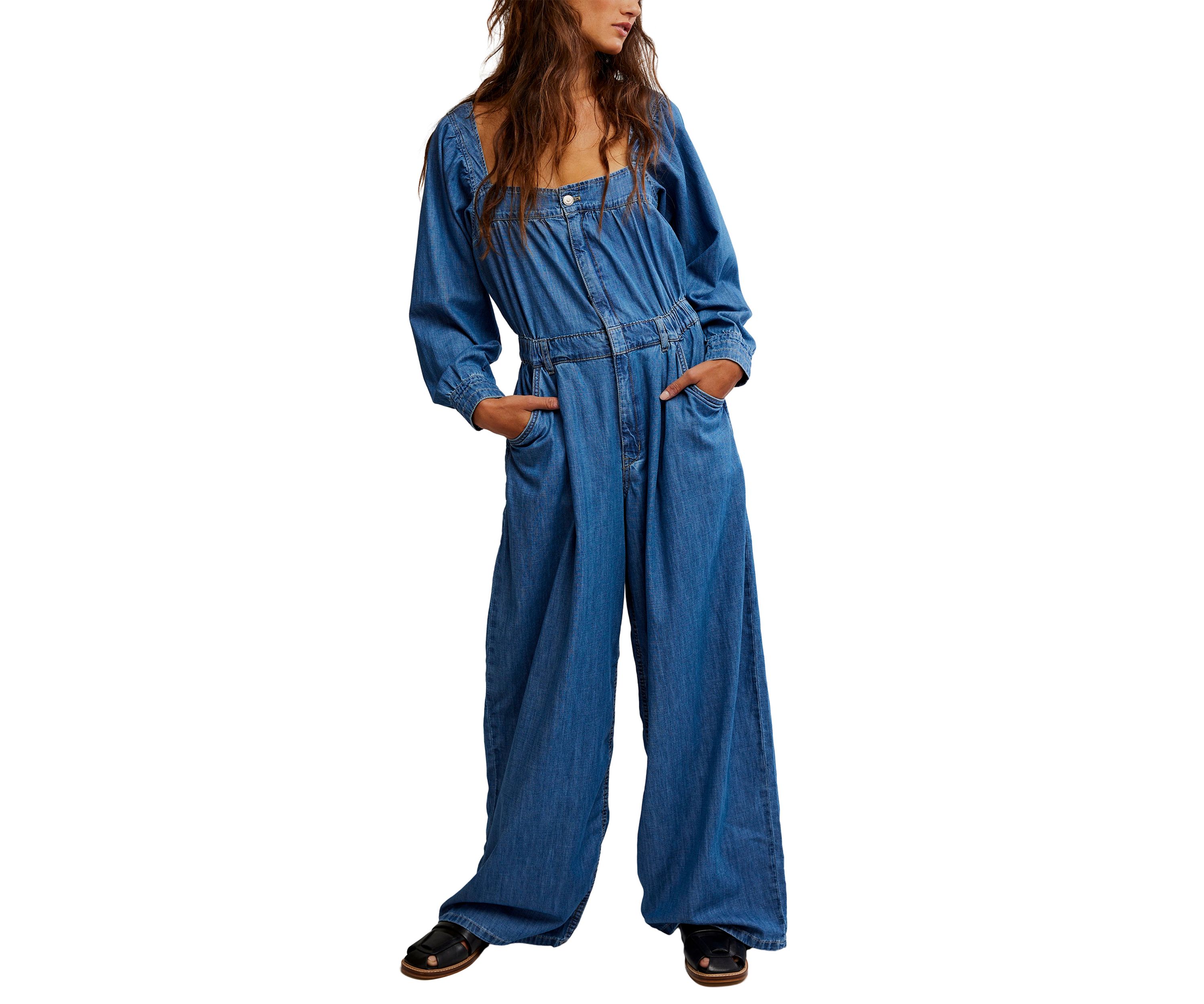 We The Free Clara Denim Jumpsuit