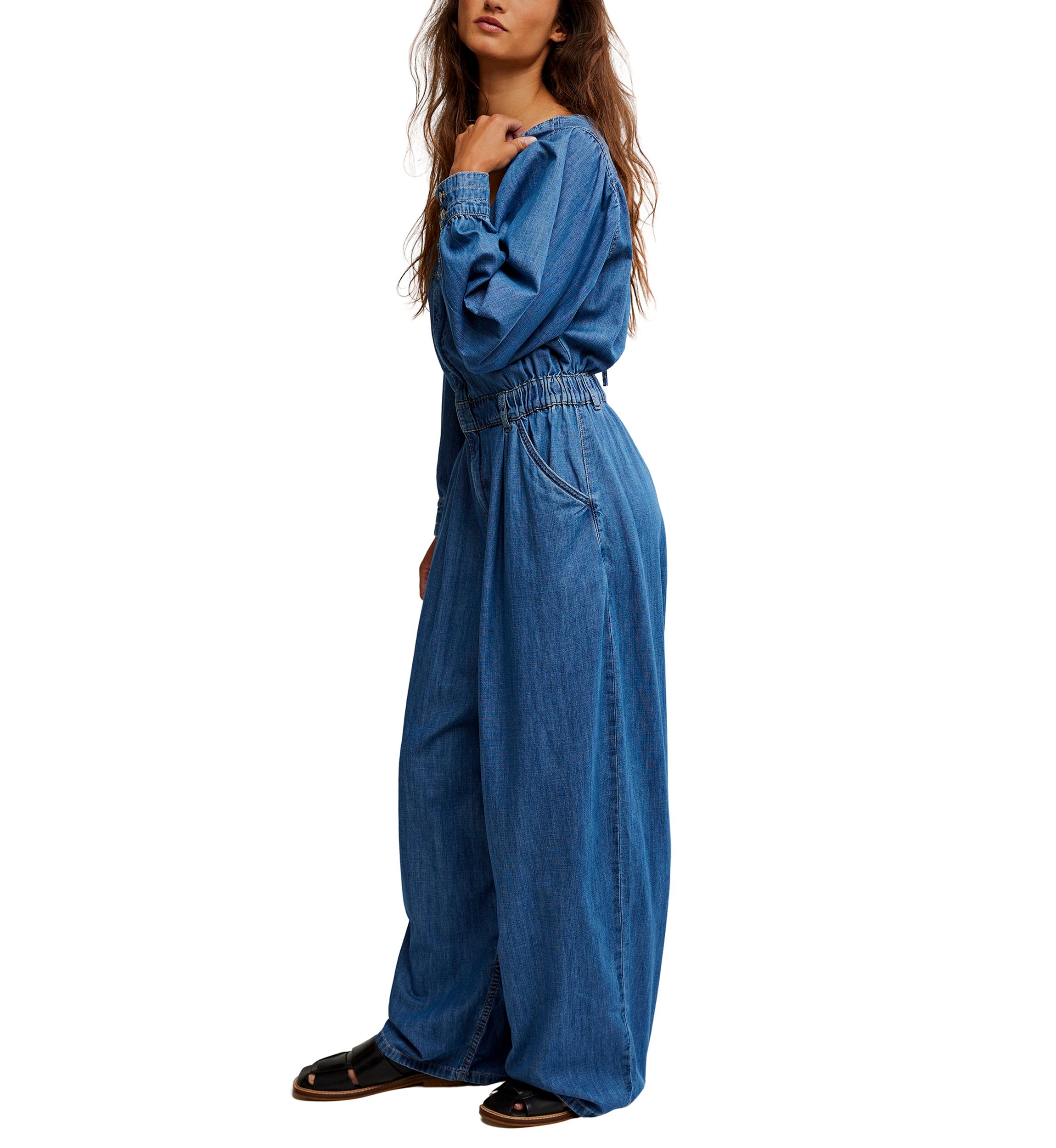We The Free Clara Denim Jumpsuit