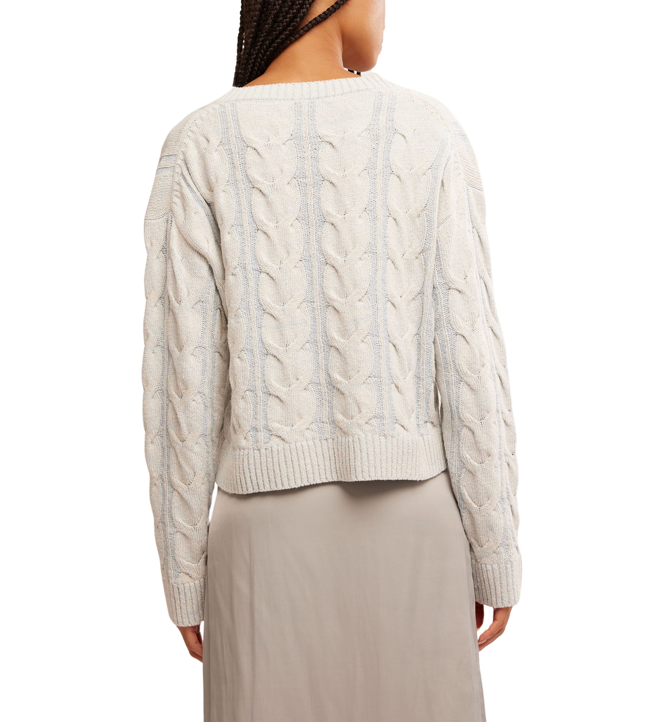Washed Cable Knit Sweater