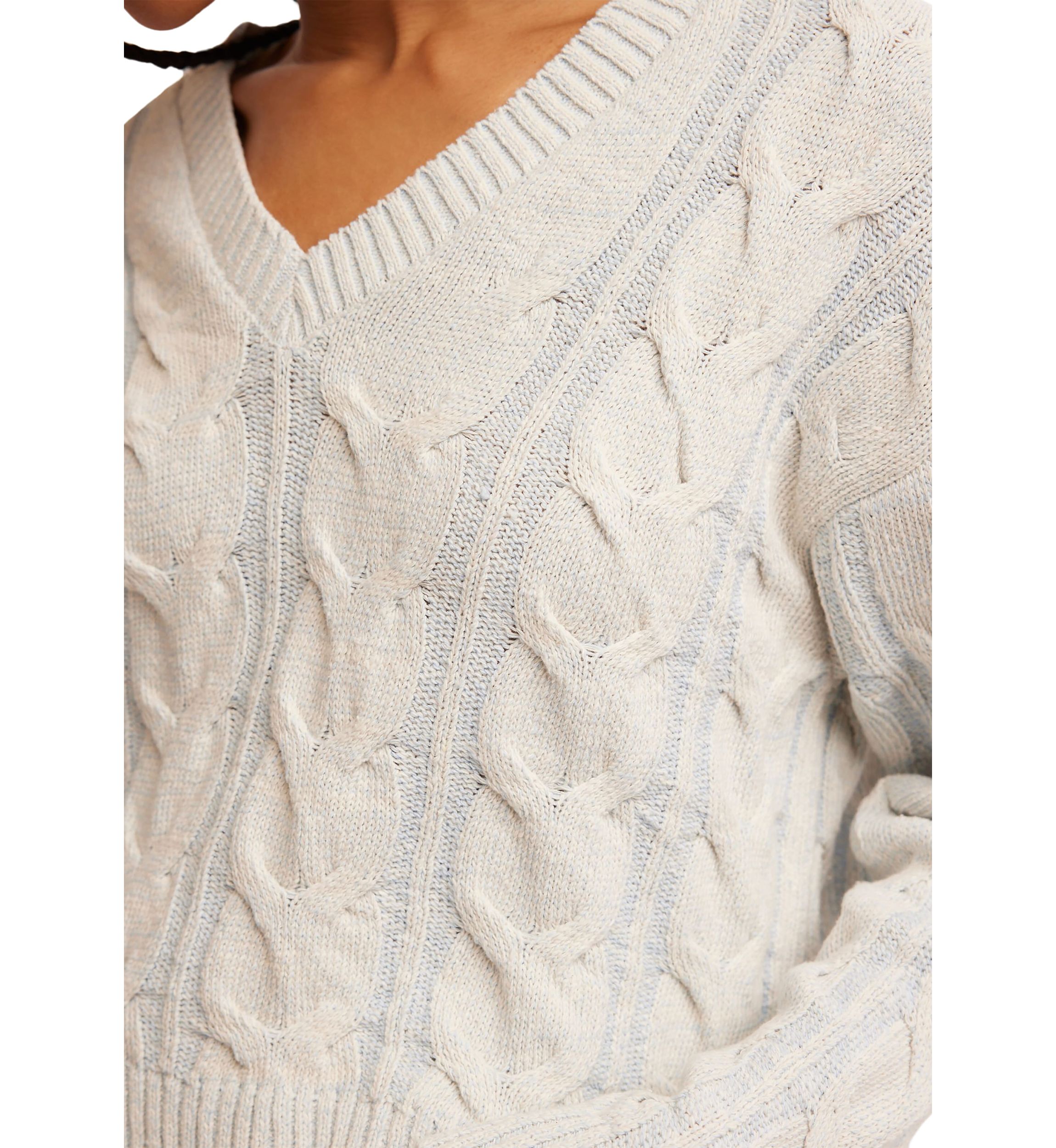 Washed Cable Knit Sweater