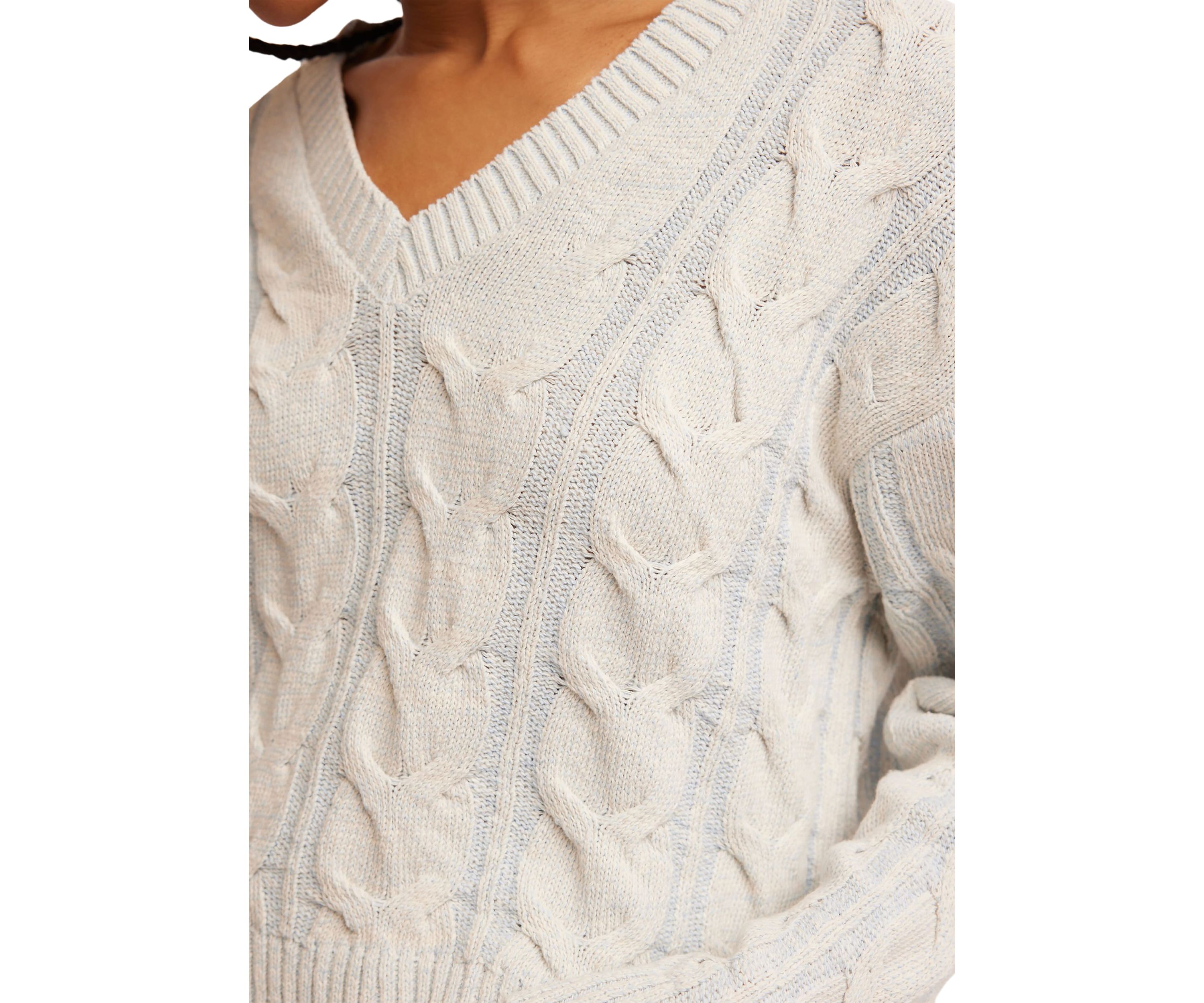 Washed Cable Knit Sweater