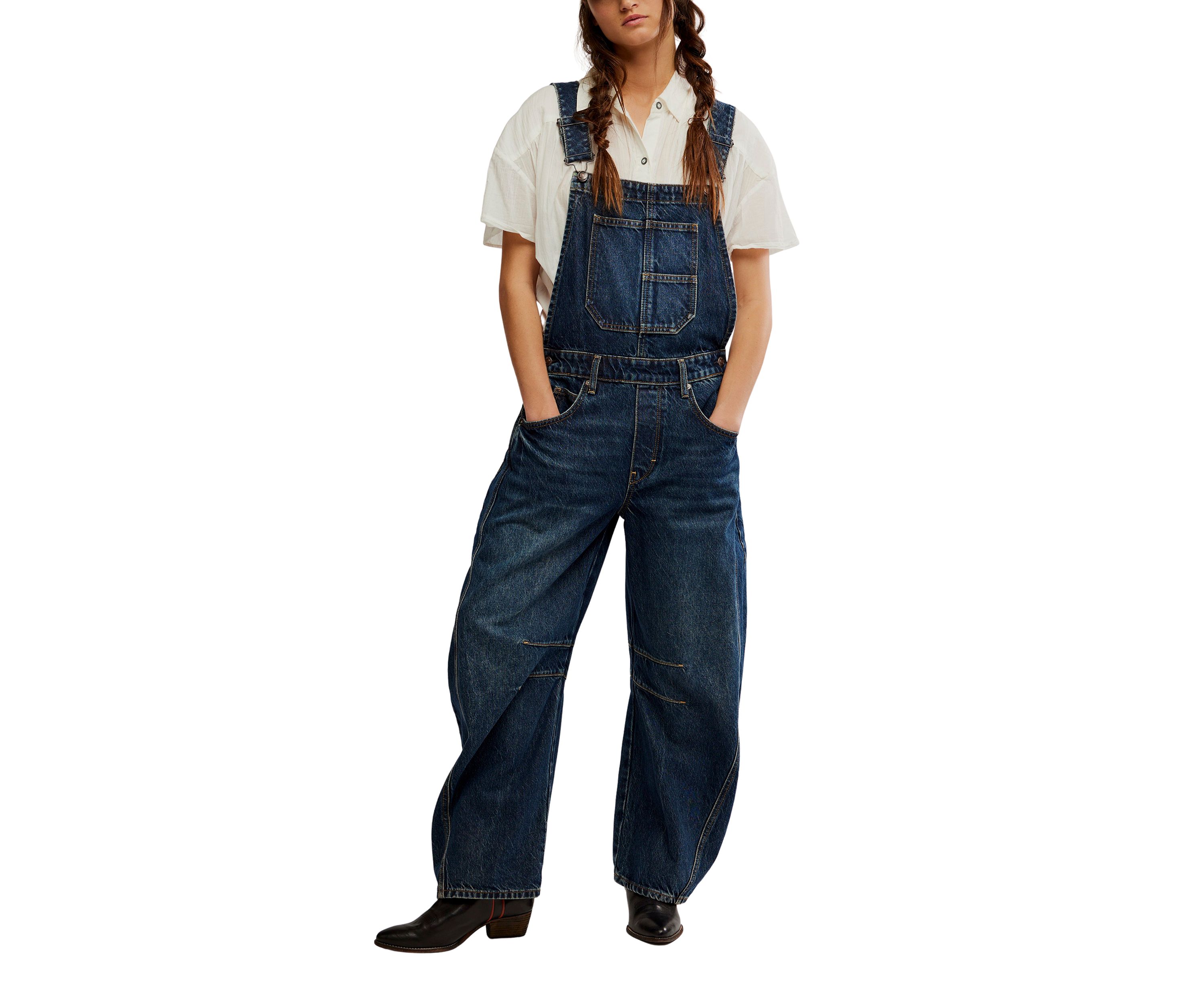 We The Free Good Luck Barrel Overalls