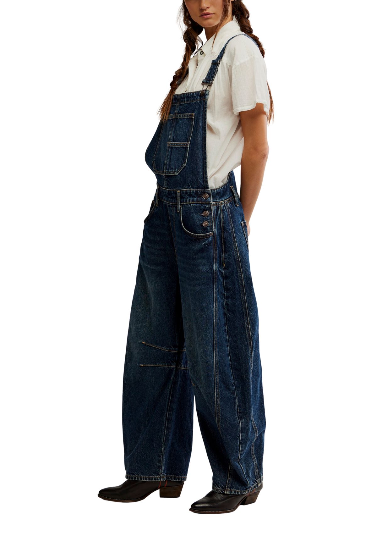We The Free Good Luck Barrel Overalls