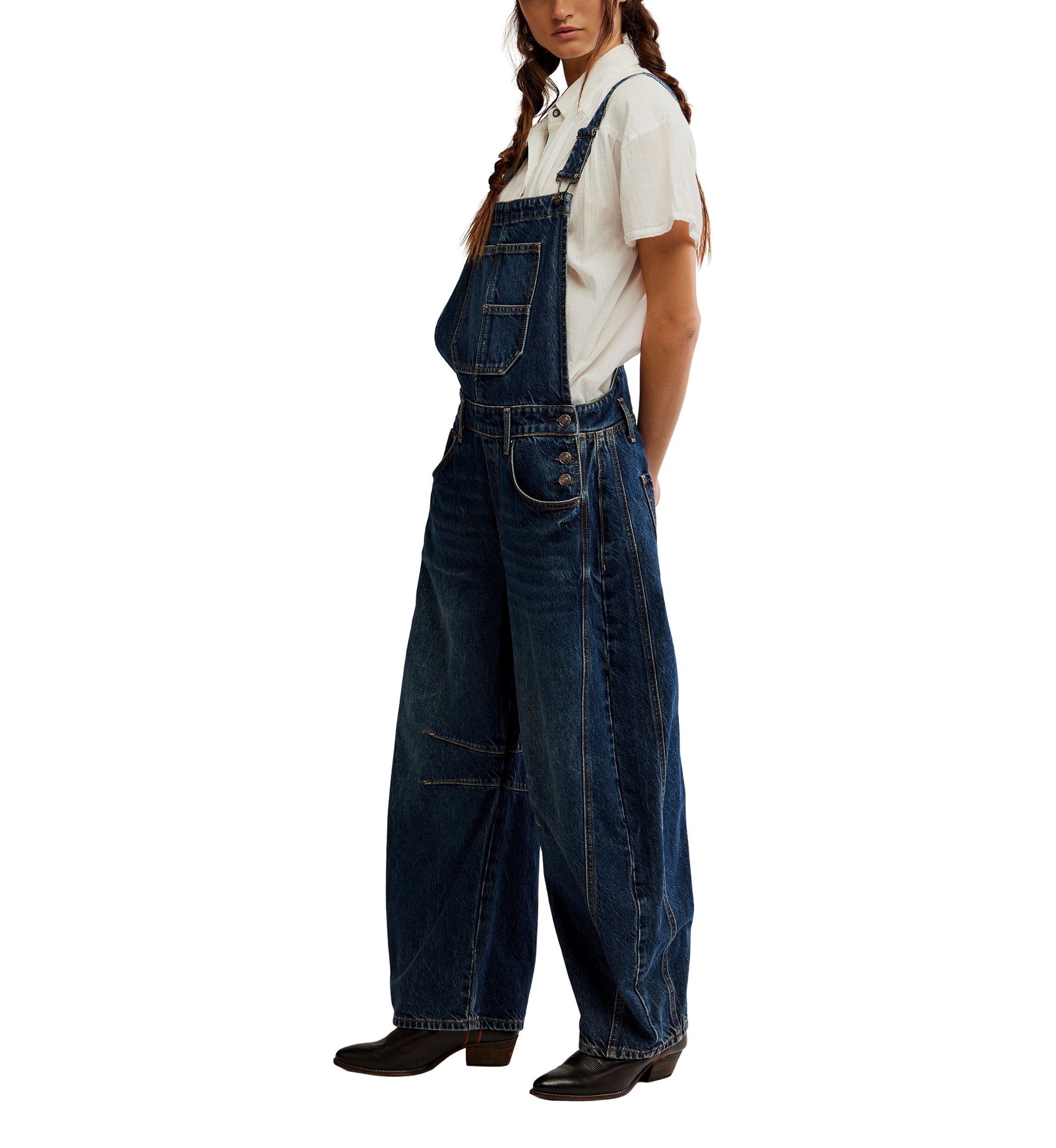 We The Free Good Luck Barrel Overalls