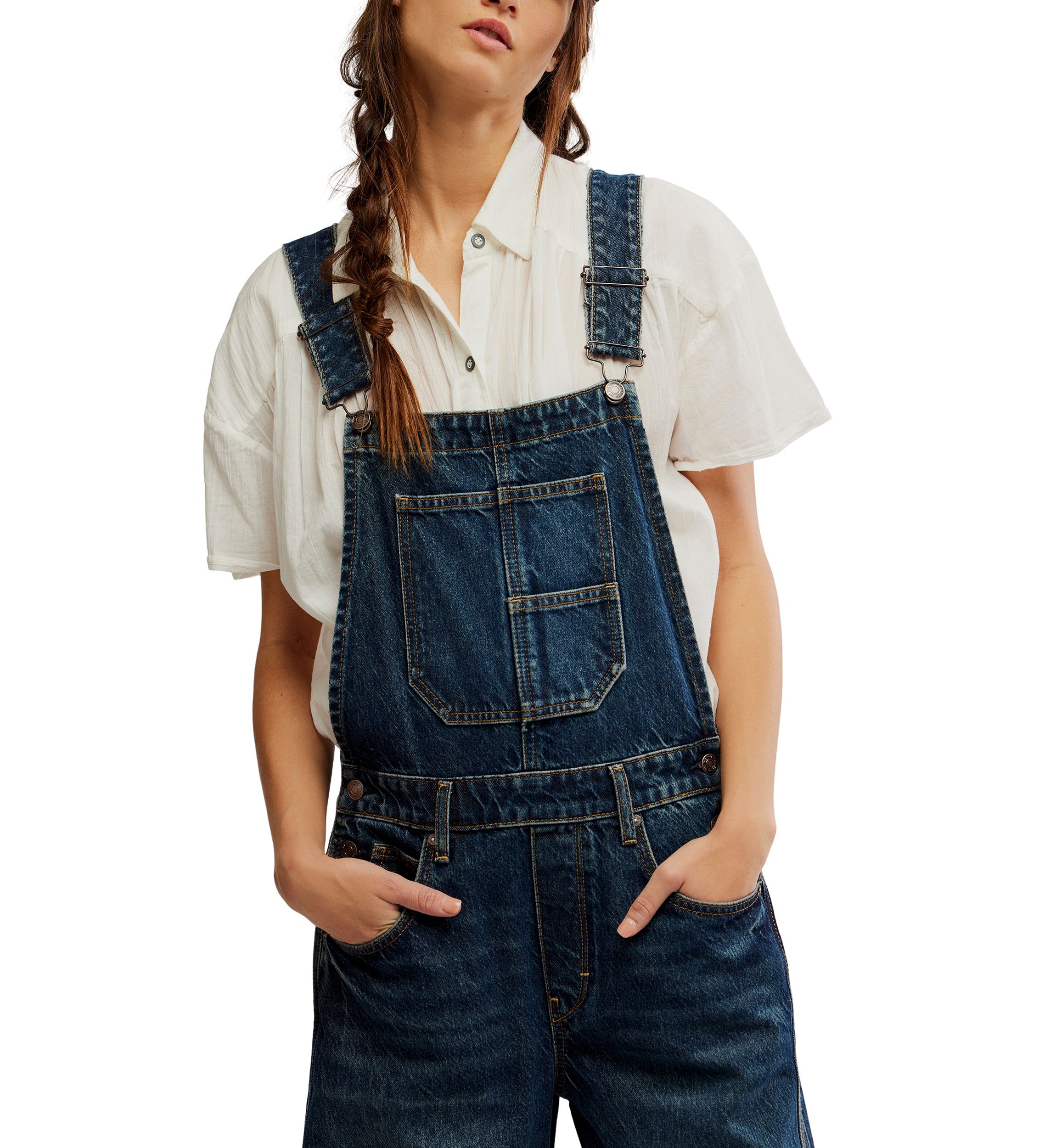 We The Free Good Luck Barrel Overalls