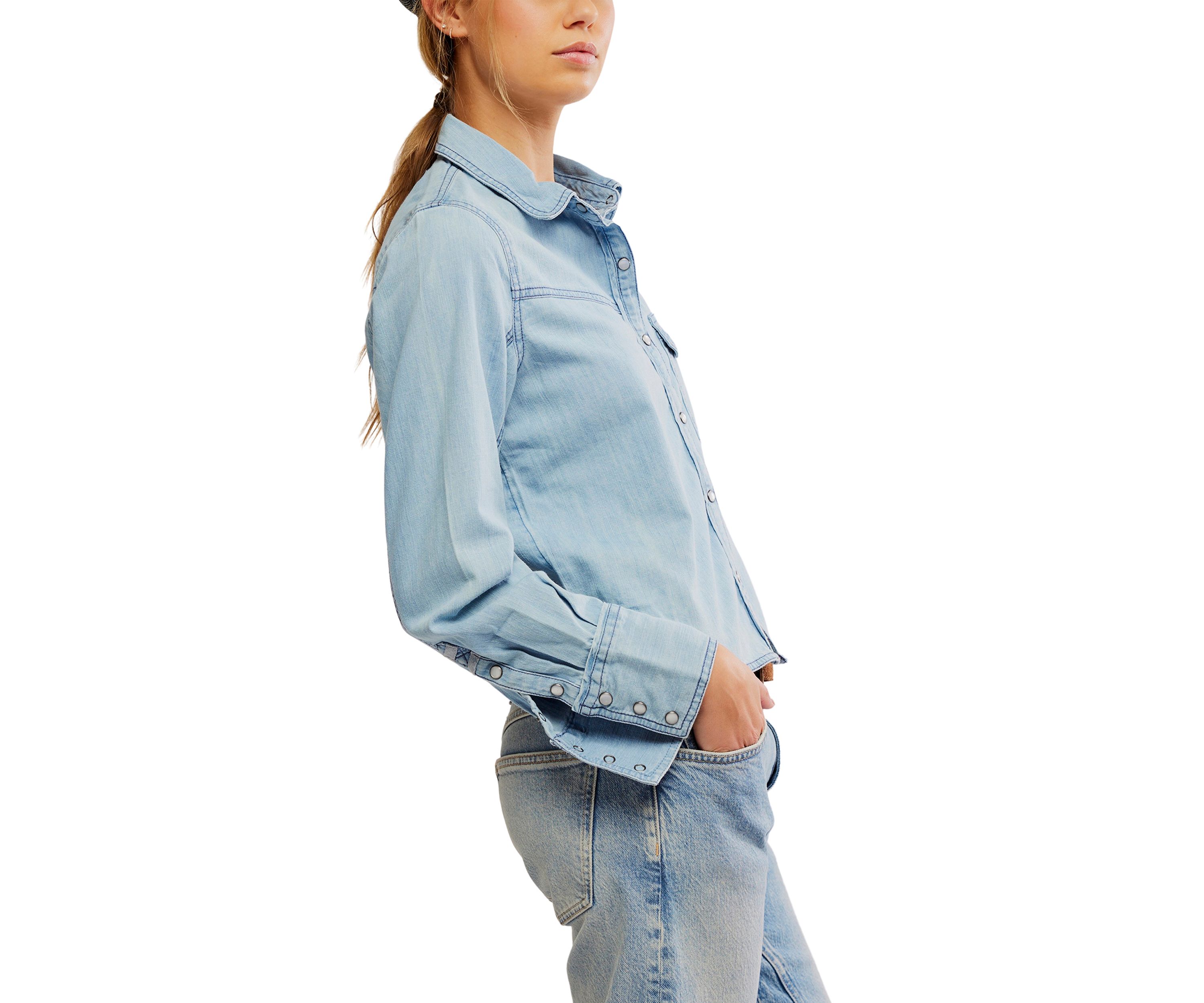 Shrunken Denim Indigo Top