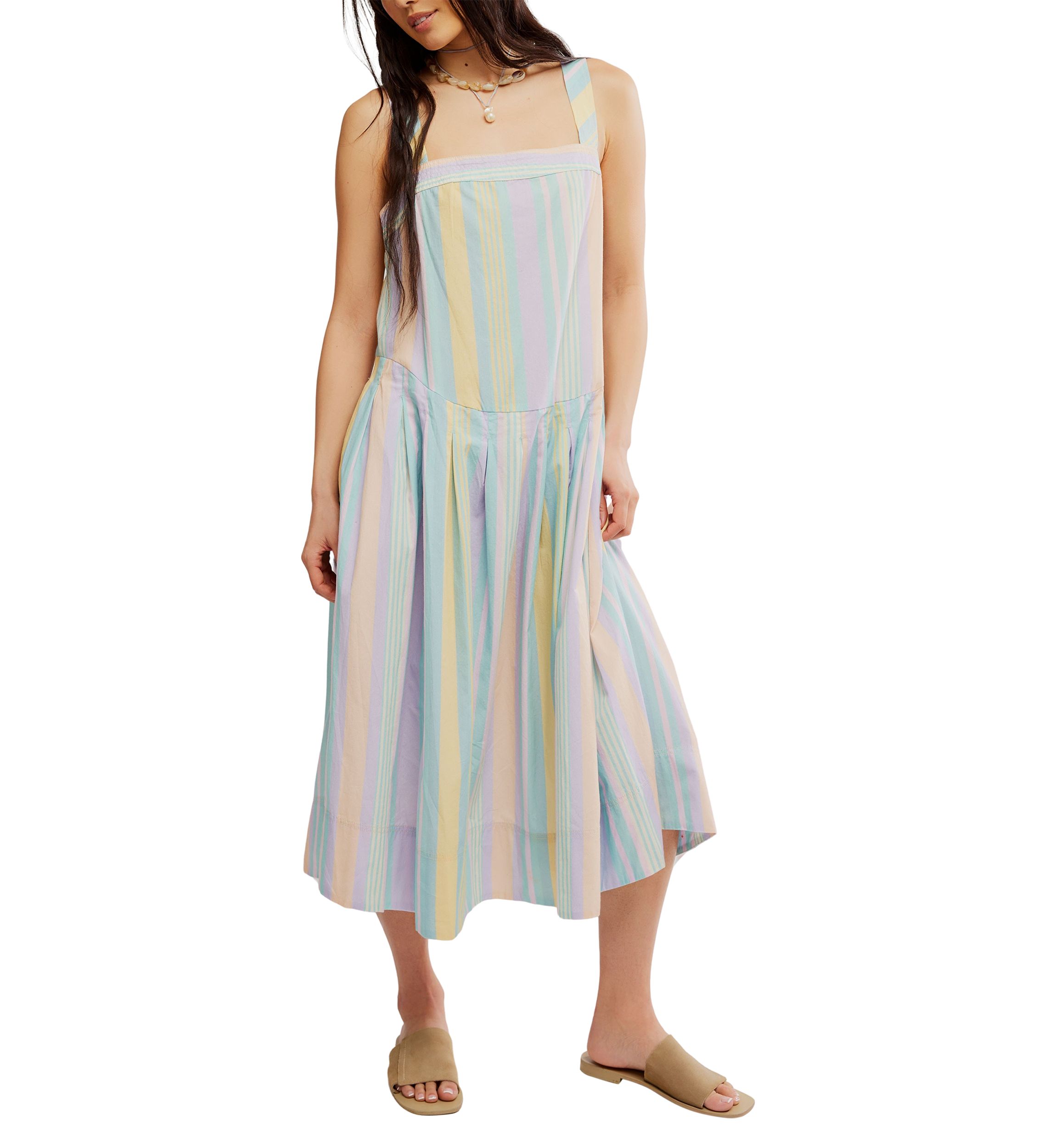 Primavera Stripe Cotton Midi Dress