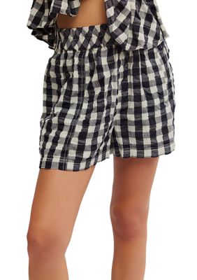 Free People Get Free Seersucker Pull-On Shorts