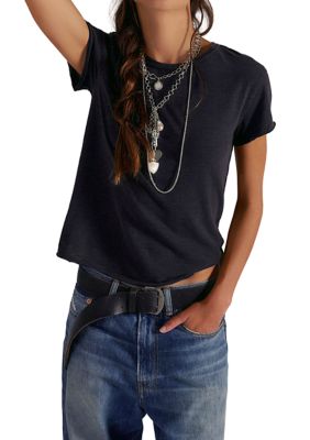 Free People Women's We The Free Nova Tee, Black, XL