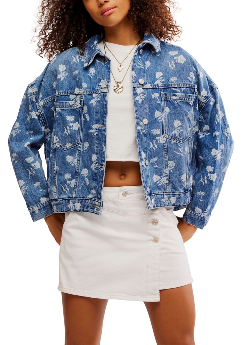 We The Free Opal Swing Floral-Printed Denim Jacket