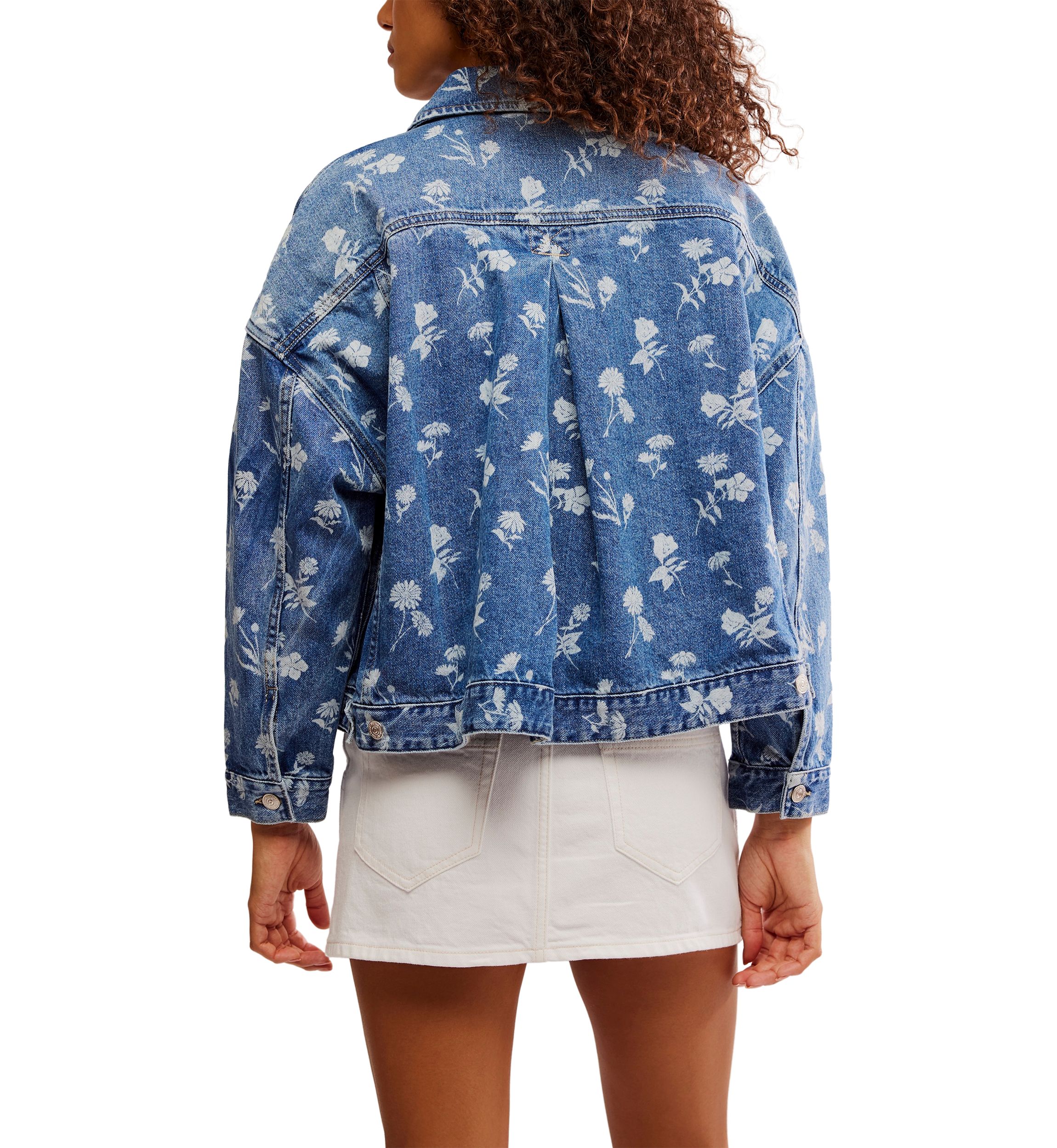 We The Free Opal Swing Floral-Printed Denim Jacket