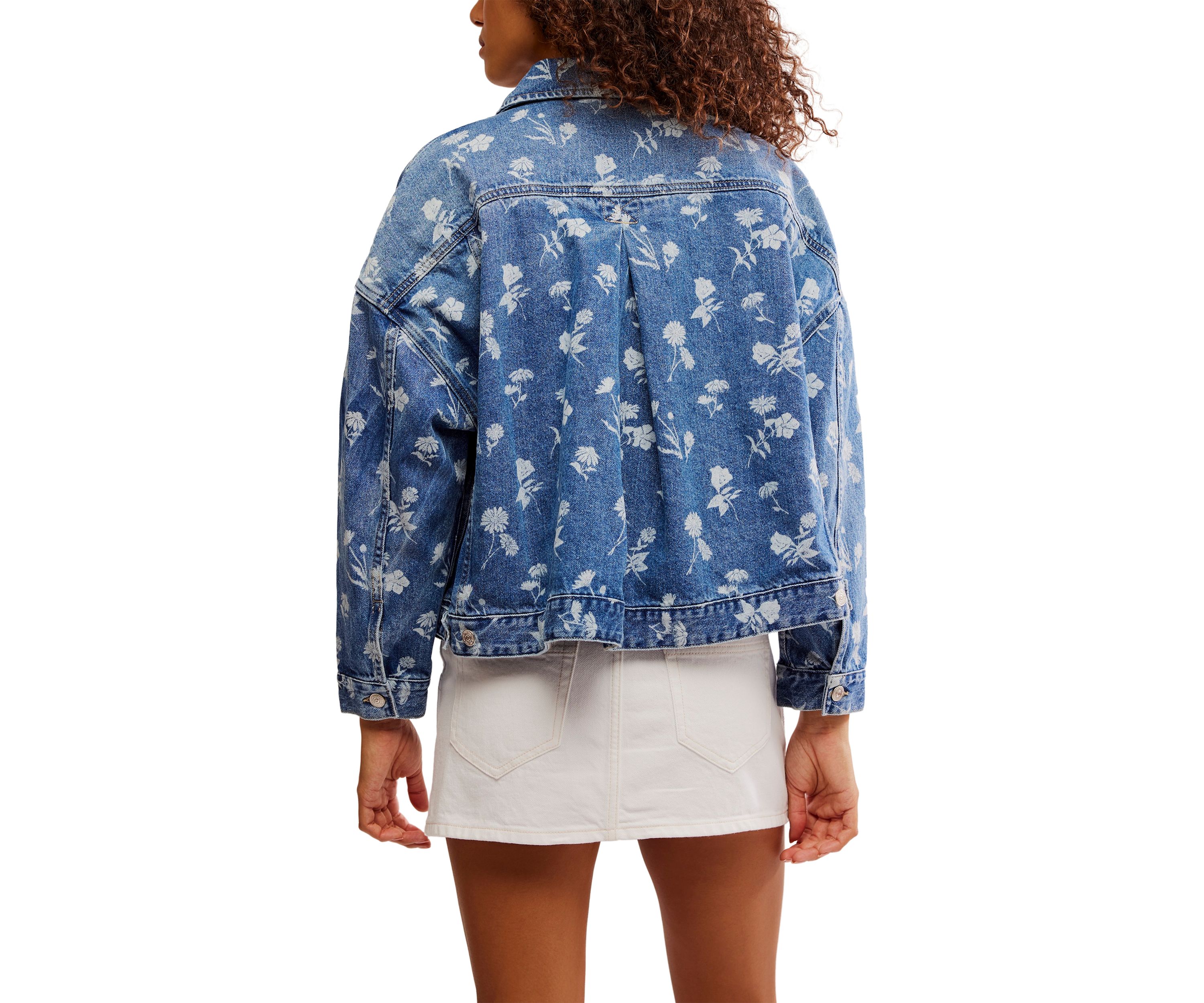 We The Free Opal Swing Floral-Printed Denim Jacket