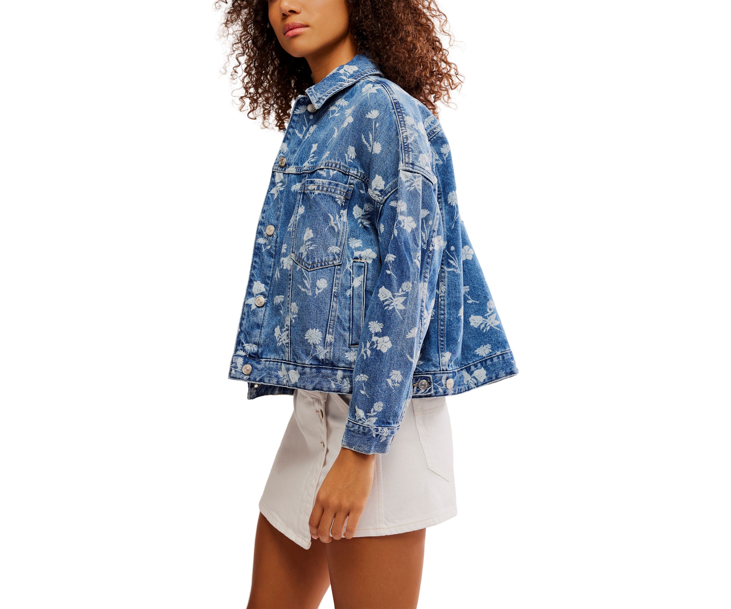 We The Free Opal Swing Floral-Printed Denim Jacket