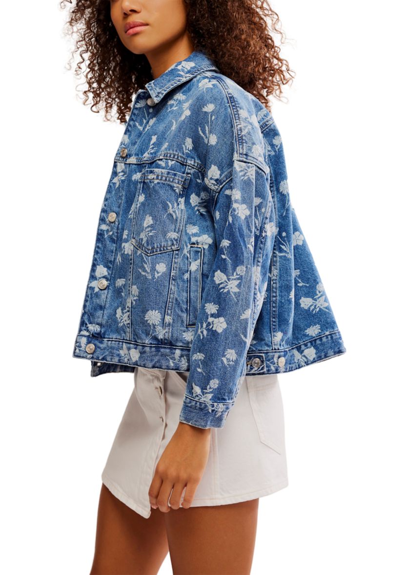 We The Free Opal Swing Floral-Printed Denim Jacket