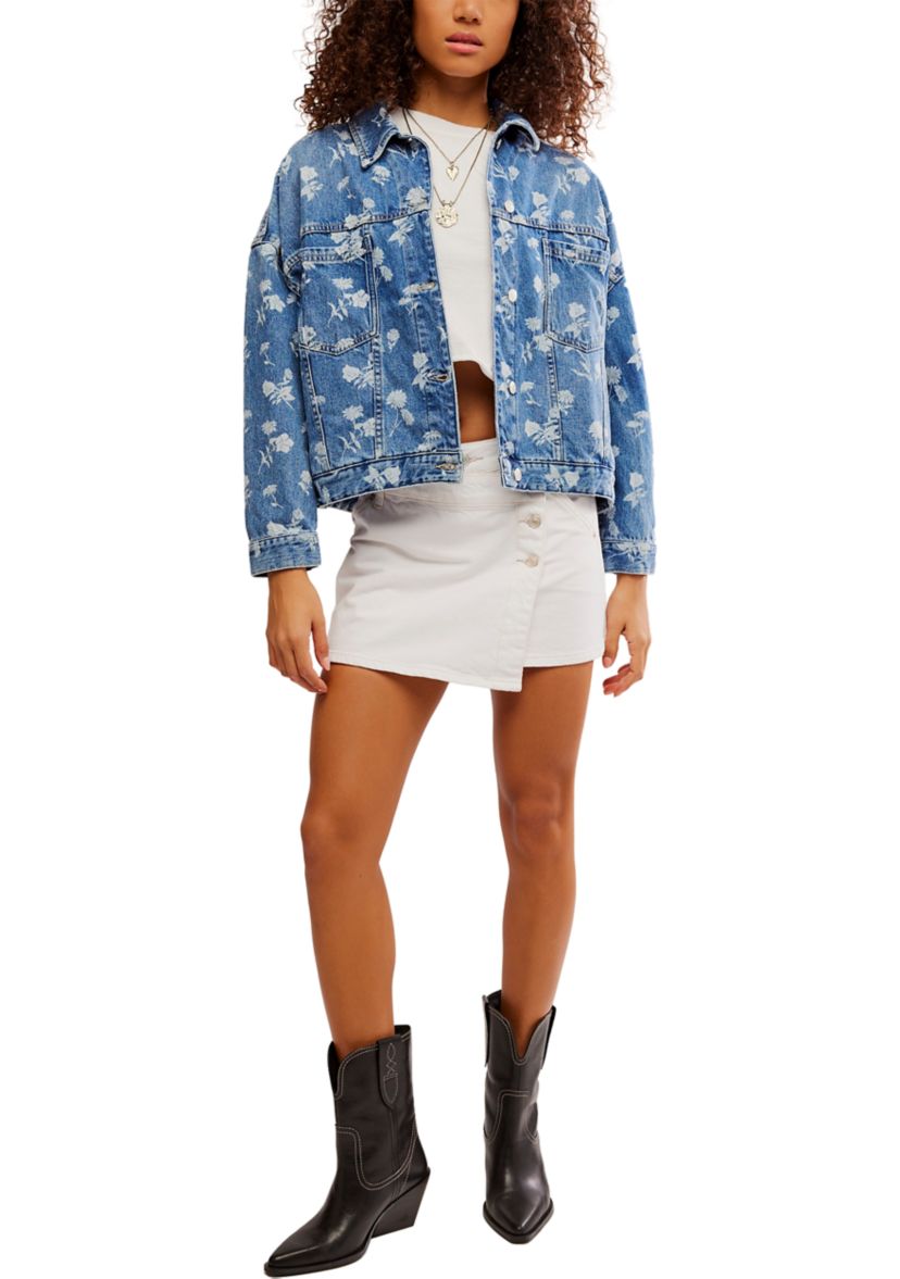 We The Free Opal Swing Floral-Printed Denim Jacket