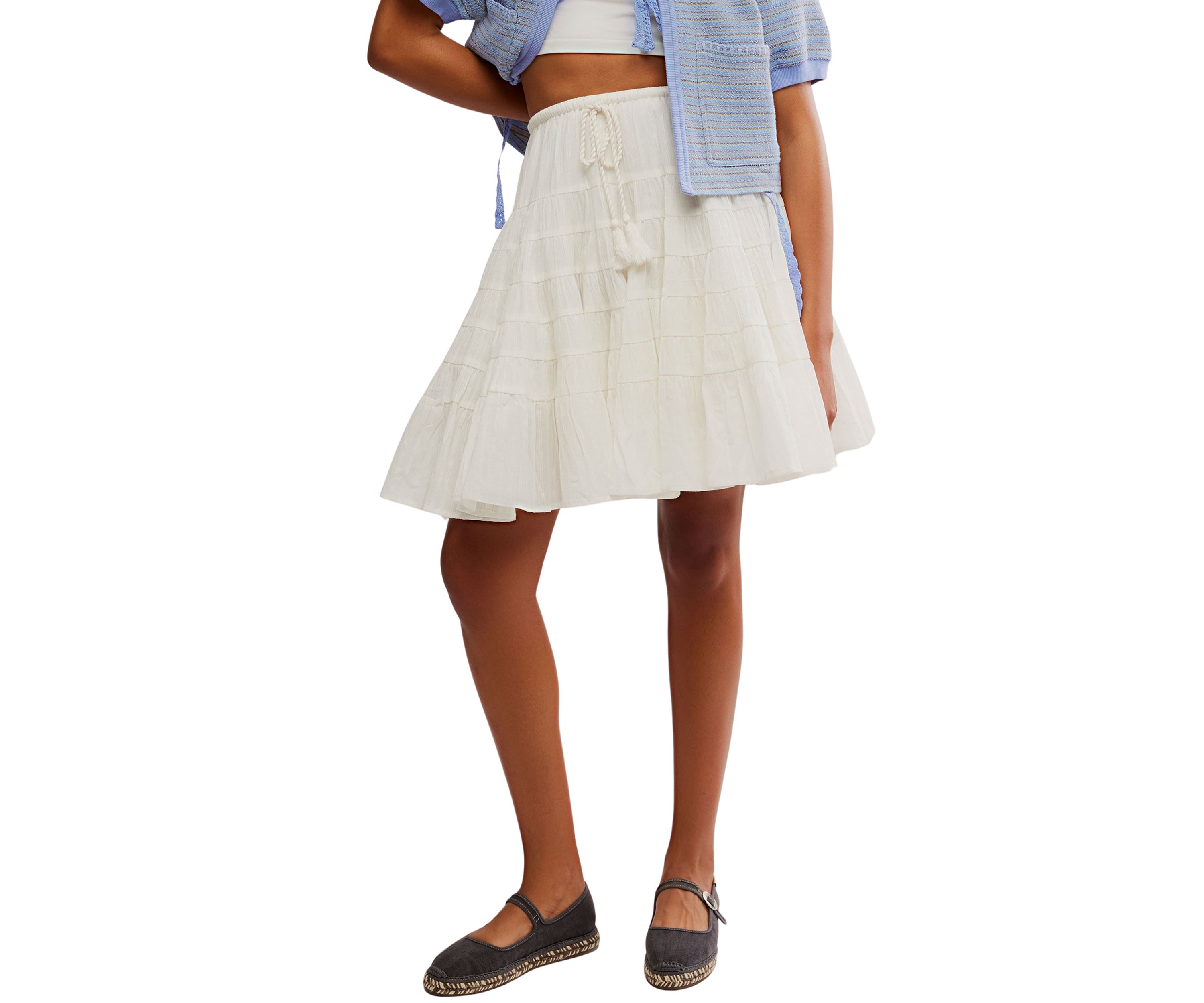 Many Layers Solid Midi Skirt