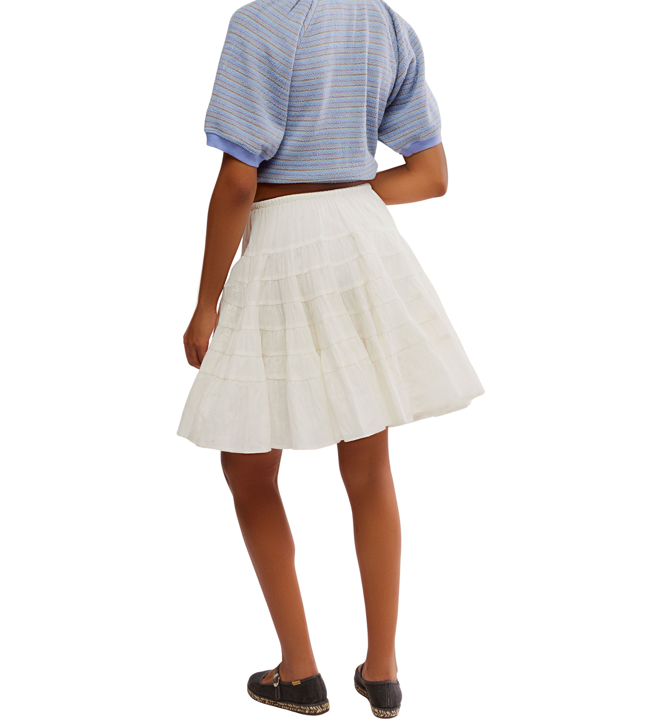Many Layers Solid Midi Skirt