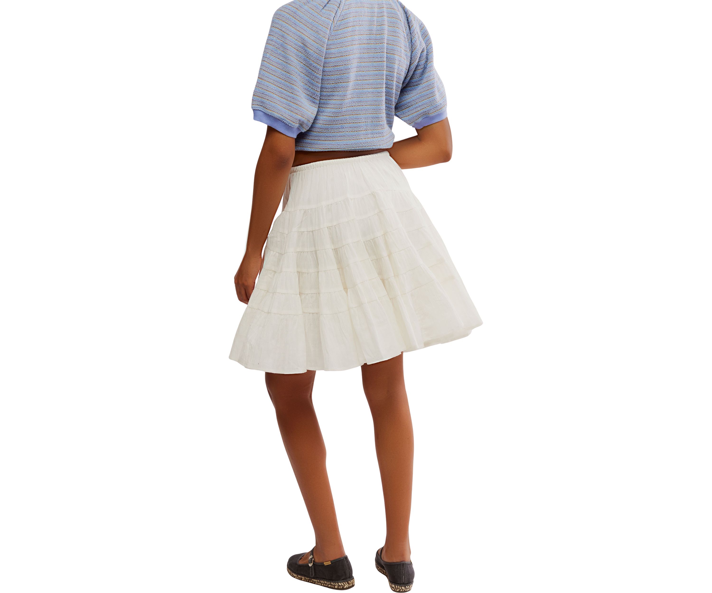 Many Layers Solid Midi Skirt